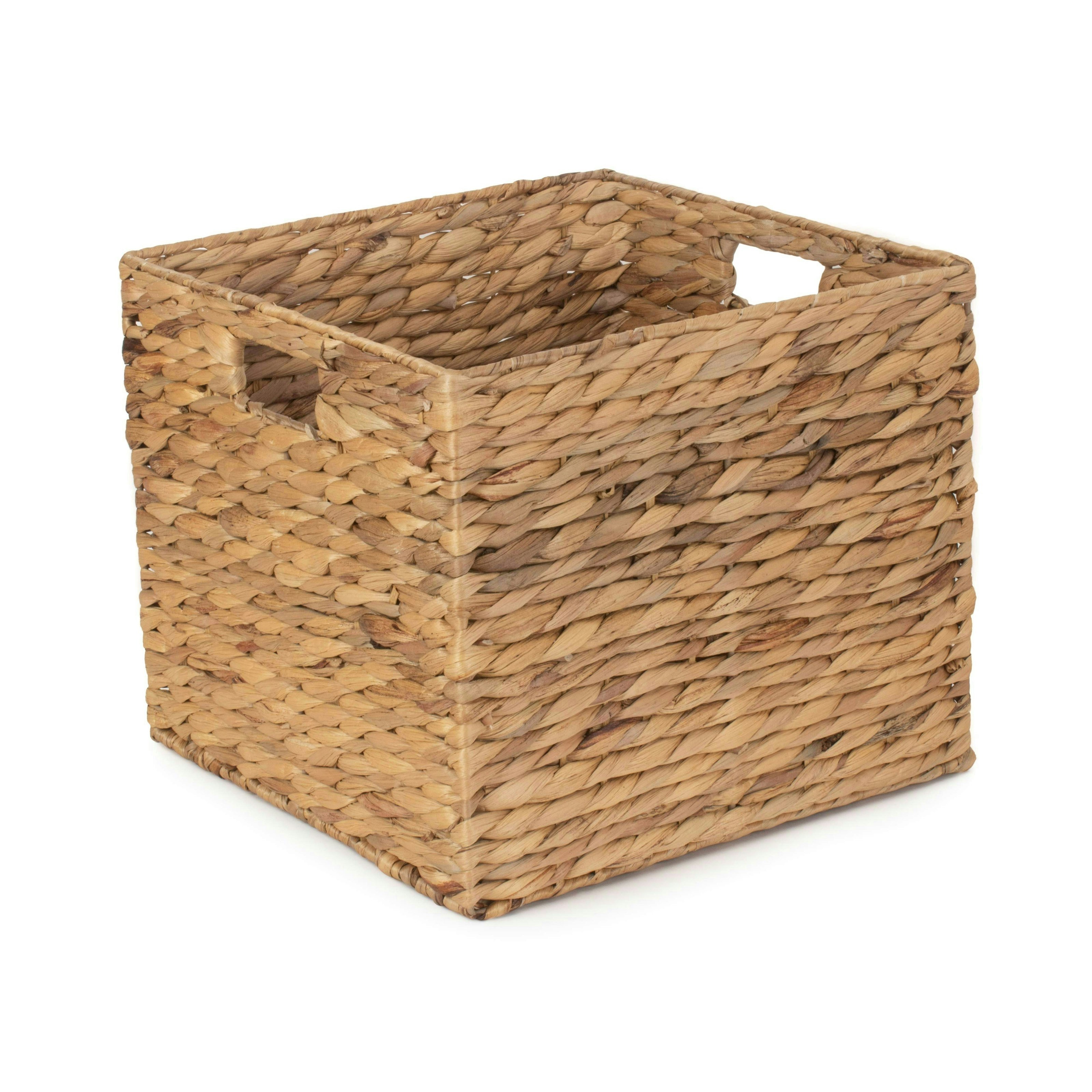 Red Hamper Water Hyacinth Square Storage Basket - Small