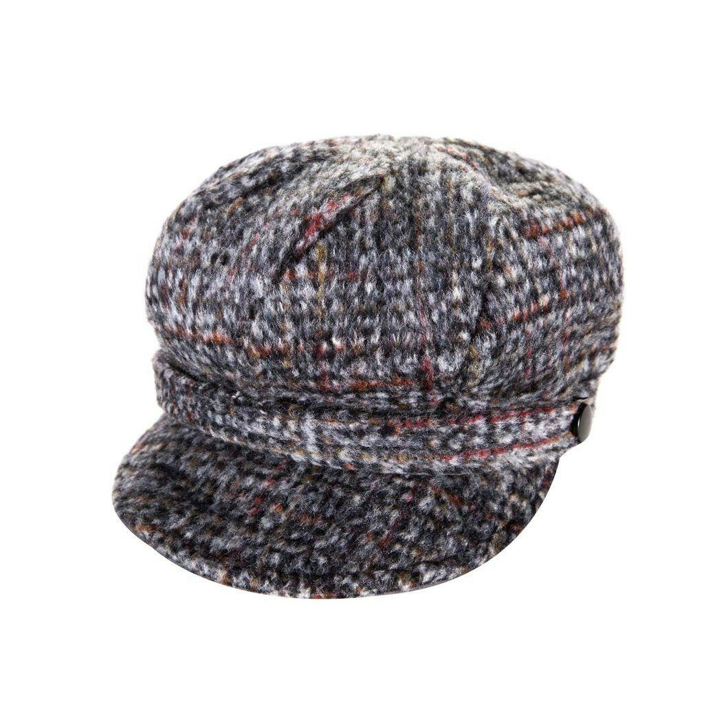 Heritage Traditions Grey Brushed Tweed Newsboy Cap - Brushed