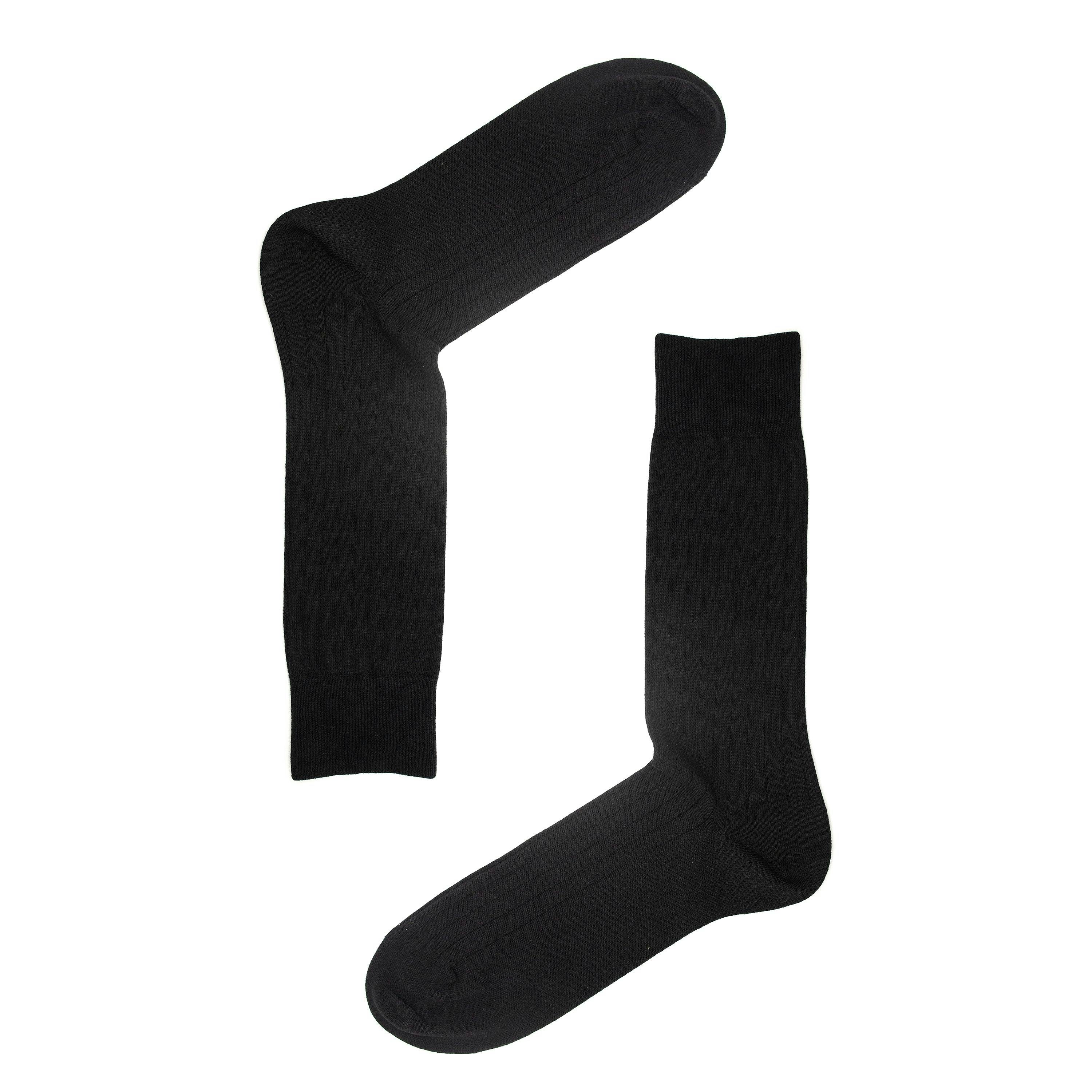 Jemsox Men's Black Recycled Rib Socks | Sustainable Everyday Style - Medium / Eur 37-42 / Uk 6-8