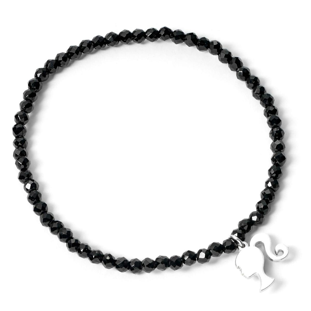 The Carat Shop Silver/Black/Onyx Barbie Sterling Charm On A Bracelet