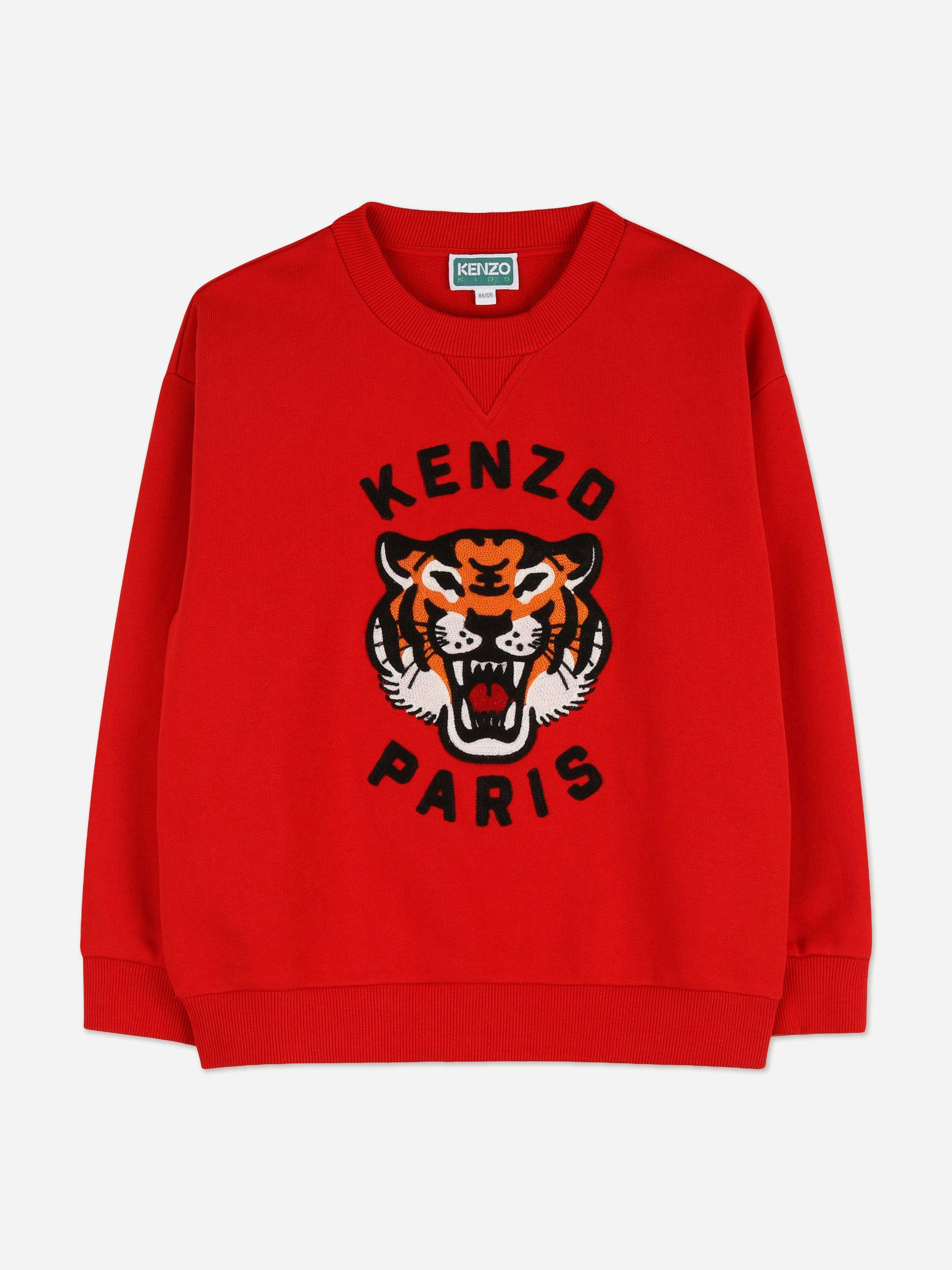 Kenzo Kids Boys Red Kenzo Lucky Tiger Sweatshirt In - 5 Yrs
