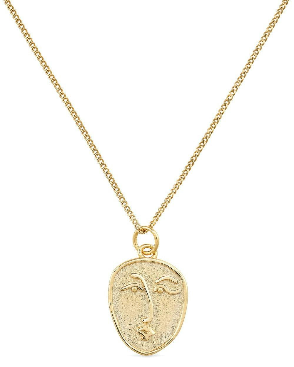 Elk & Bloom Gold Dainty 18K Face Minimalist Necklace - Pendant Only - No Thank You