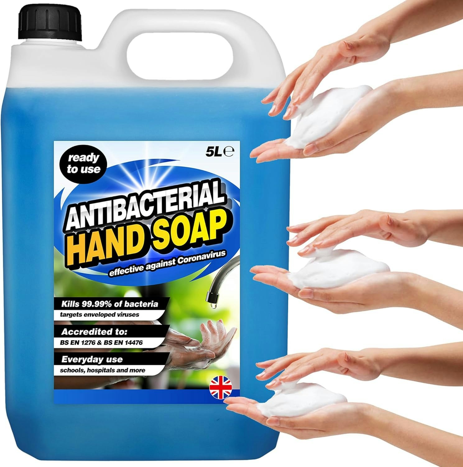 Storm Trading Group Light 5 Litre Antibacterial Non-Sticky Liquid Hand Soap Hydrates & Softens - 1 X
