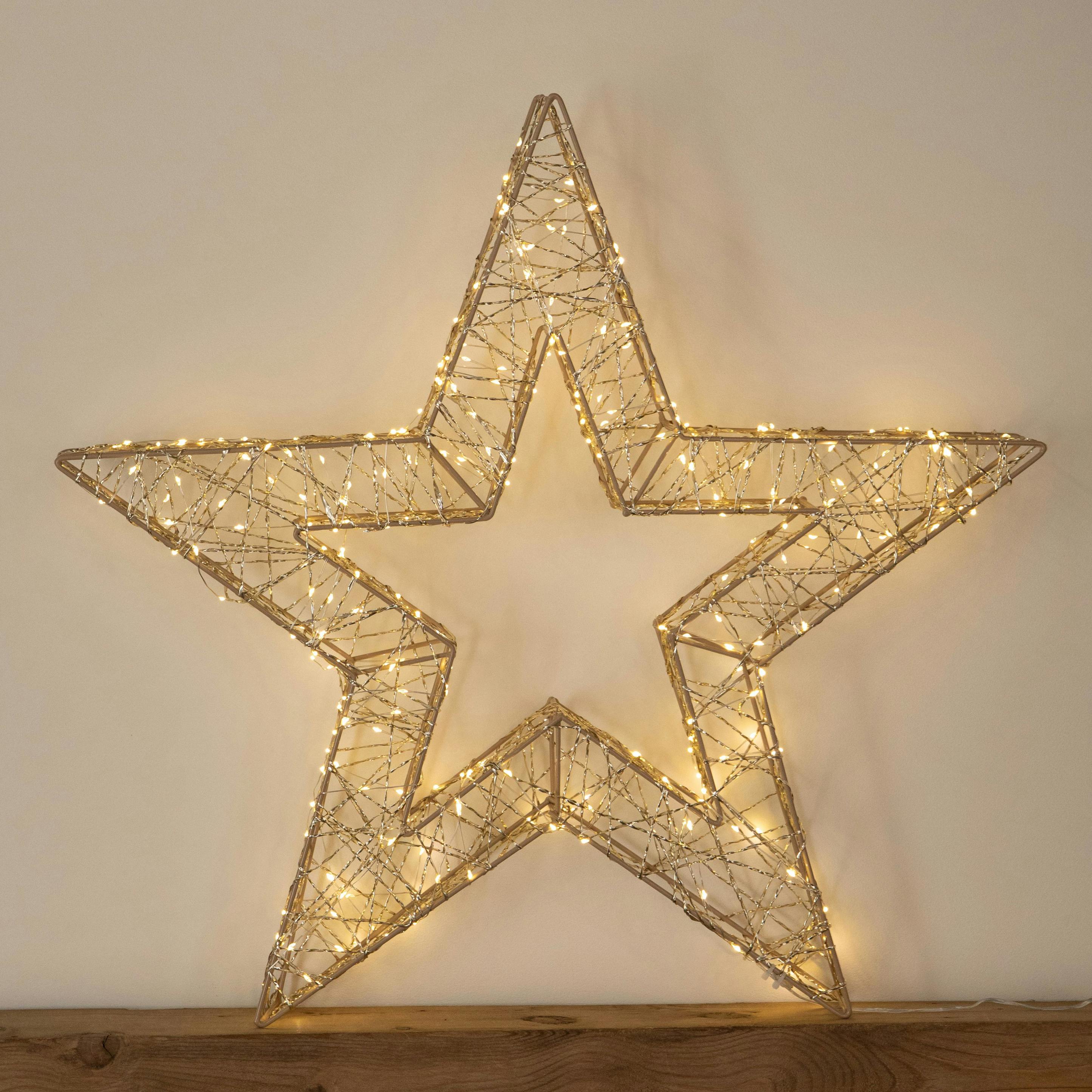 B&Q - 70Cm Gold Light Up Christmas Star With 300 Warm White Leds & Timer - Image 2