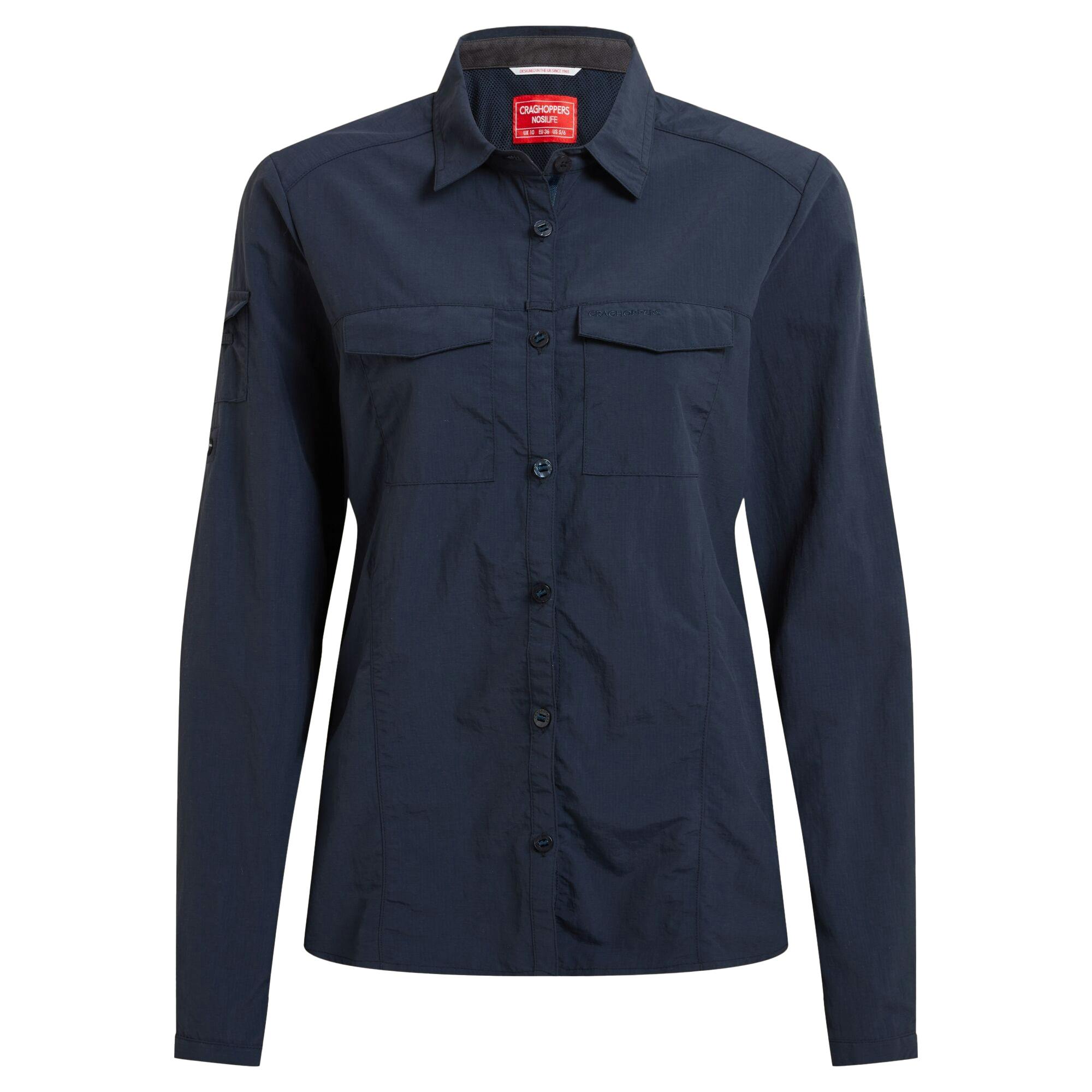 Craghoppers Women's Blue Adventure Iii Nosilife Long-Sleeved Shirt - Navy - 14 Uk - Navy - 100% Mixed