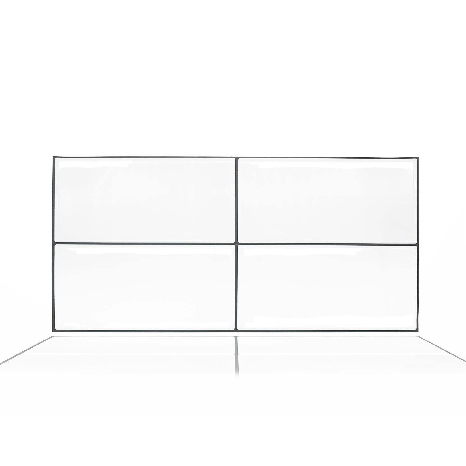 Walplus Insta Kitchen 3D Tile Stickers in Brilliant White, 30.5 x 15.4cm, 12 Pack - Image 3