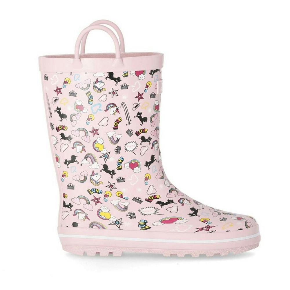 Trespass Pink Kids Starryton Wellington Boots - 1 Uk