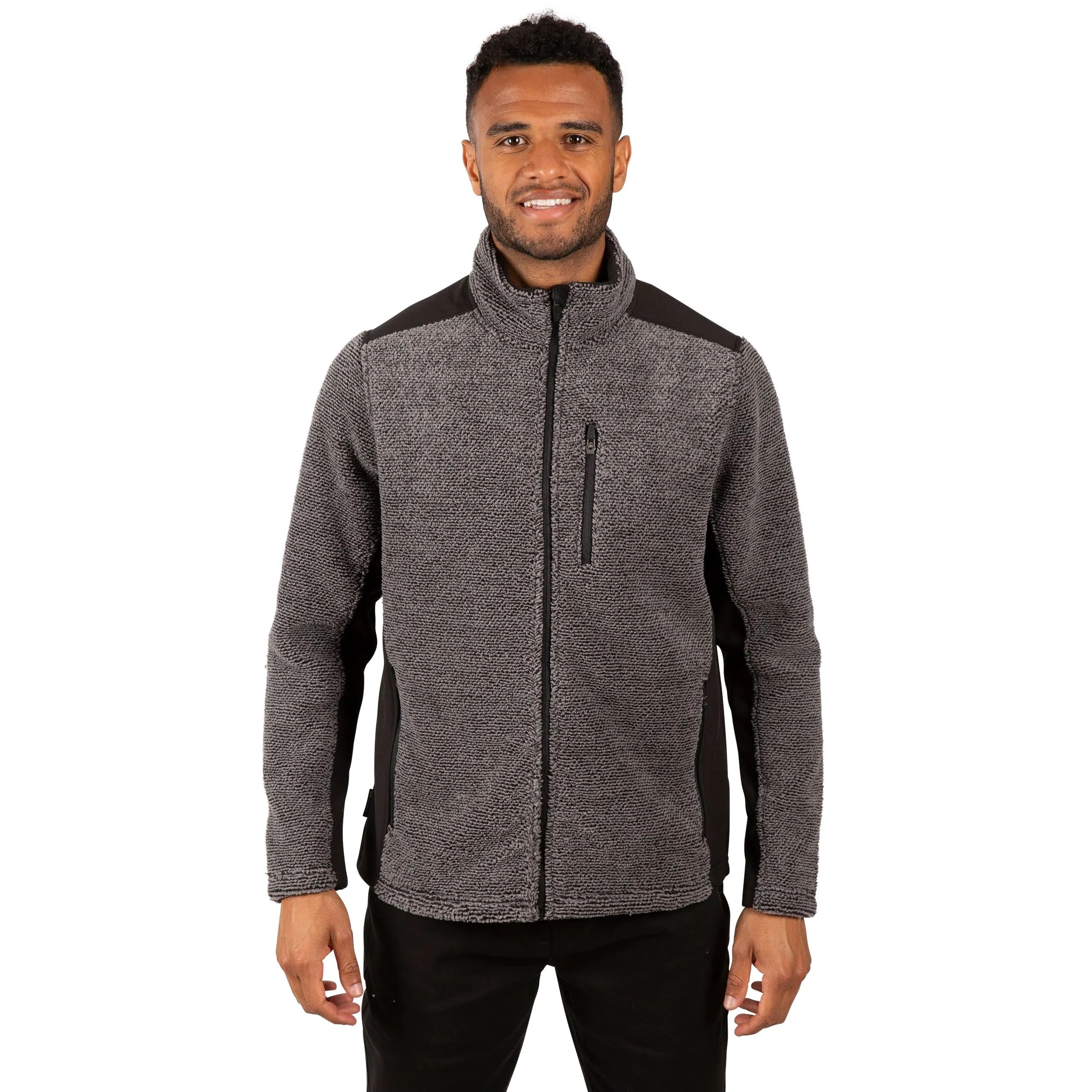 Trespass Men's Dark/Grey Farantino Fleece Jacket - Stripe - Stripe - Xxl