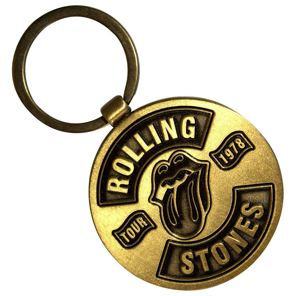 Paradiso Clothing Gold The Rolling Stones Classic Tongue Tour 78 Double-Sided Keyring Keychain