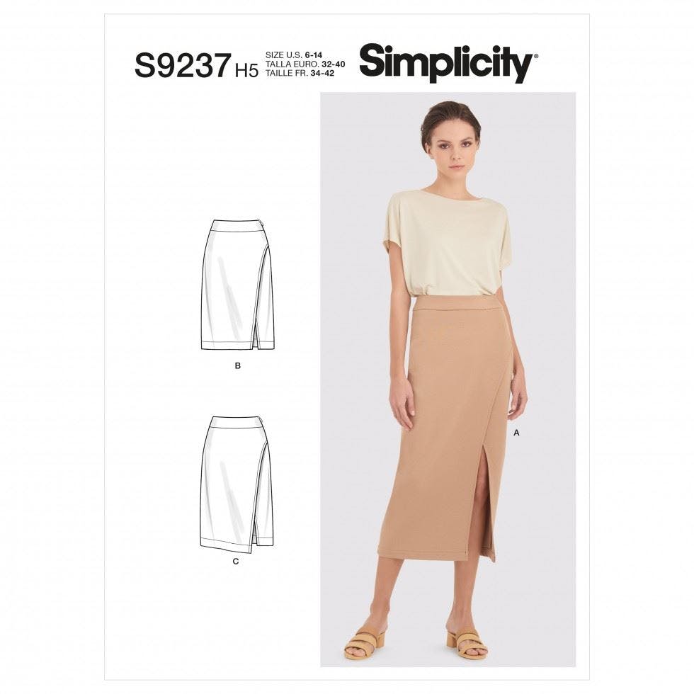 Simplicity Women's Sewing Pattern 9237, Skirts For H5 (6-8-10-12-14) - Intermediate - H5 (6-8-10-12-14)