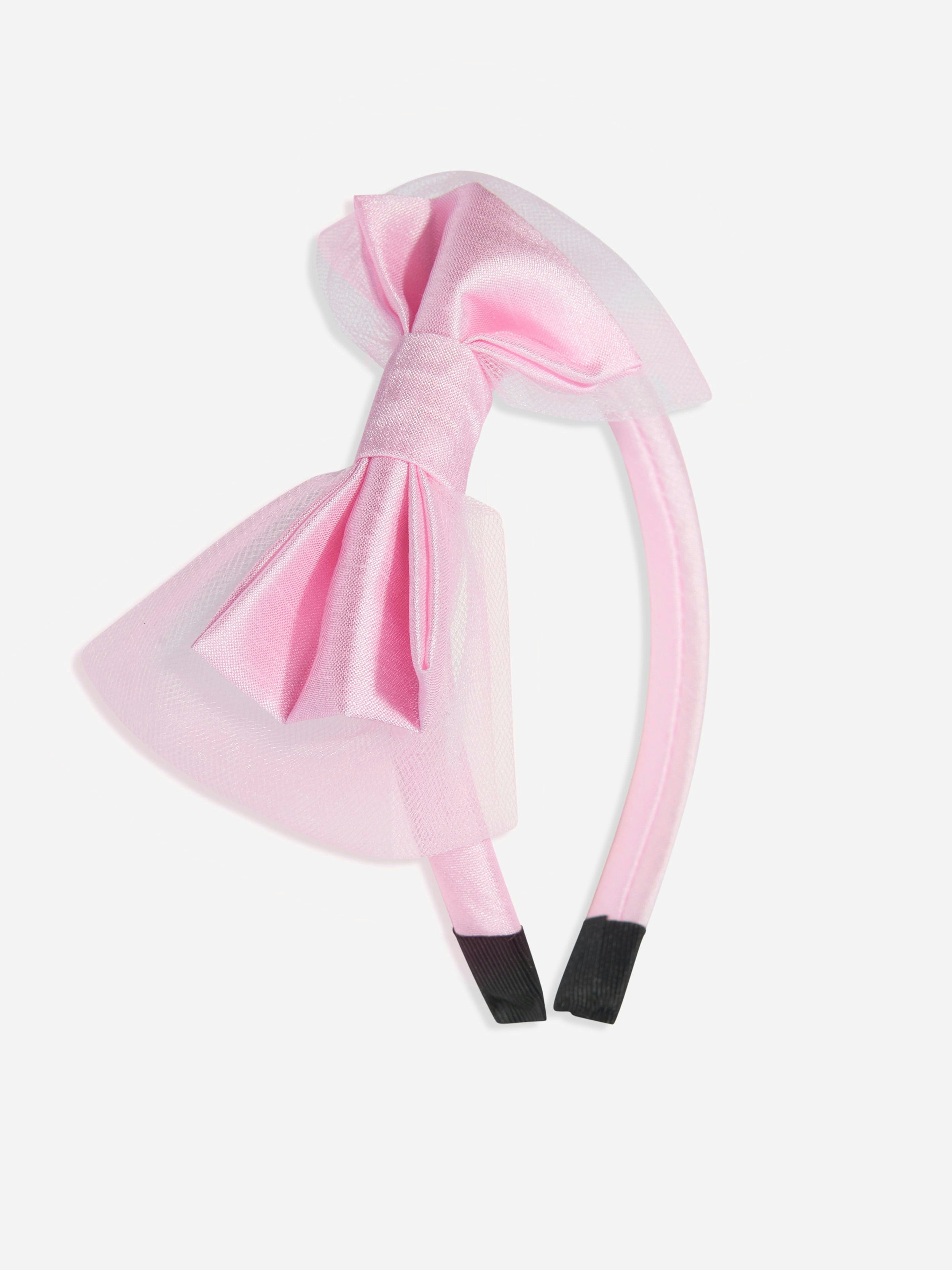 Rachel Riley Girls Pink Tulle Bow Headband In - One Size