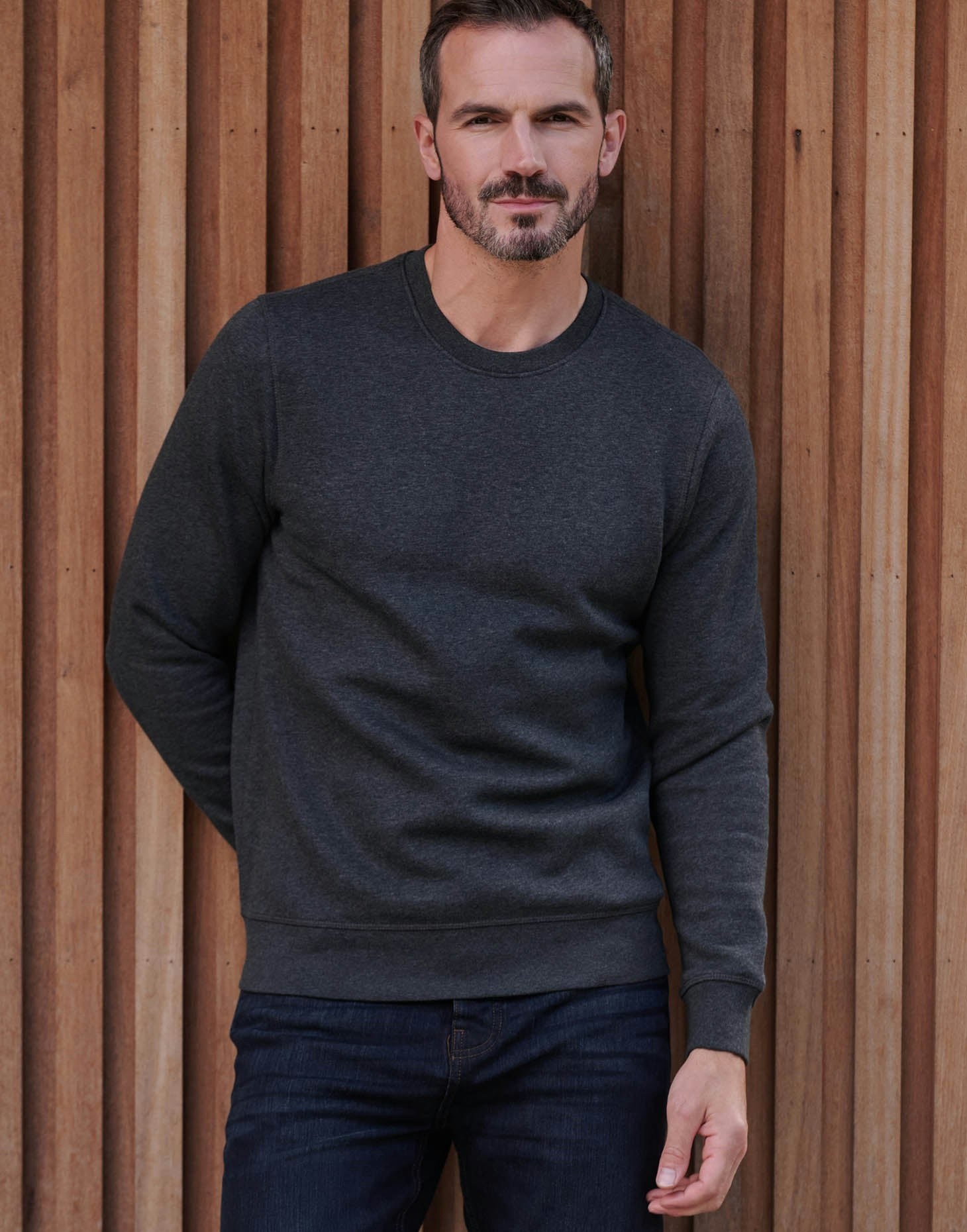 British Boxers Men's Dark/Grey Laid-Back Sweatshirt – Heather - XX-Large