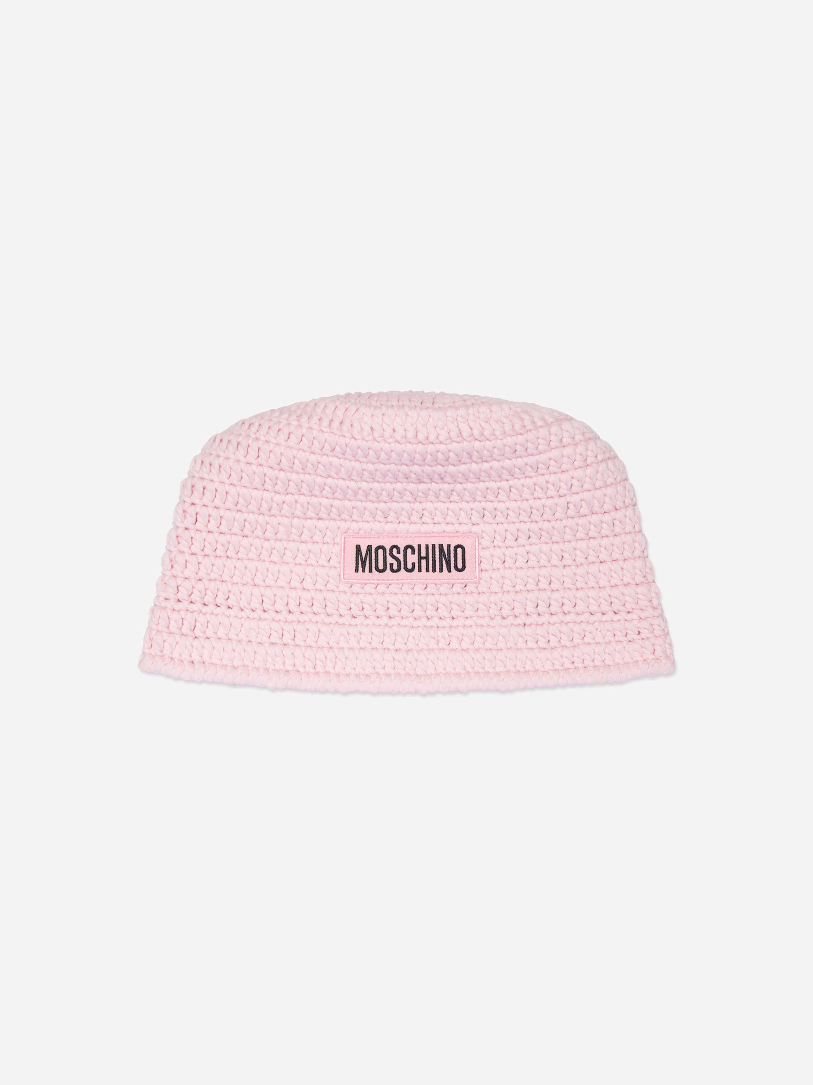 Moschino Kids Girls Pink Moschino Logo Bucket Hat In - 10 - 12 Yrs