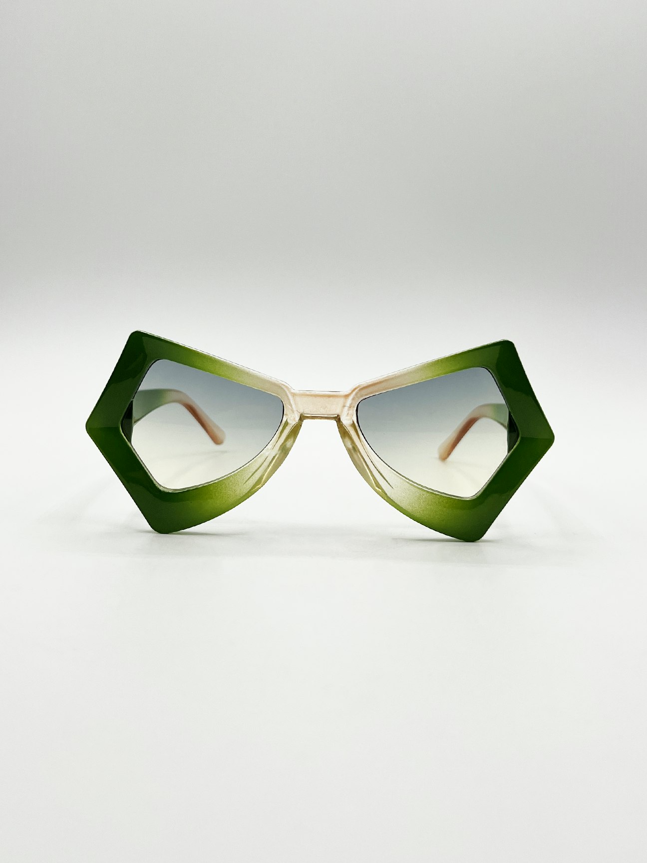Svnx Green 2 Tone Angular Sunglasses In - One Size