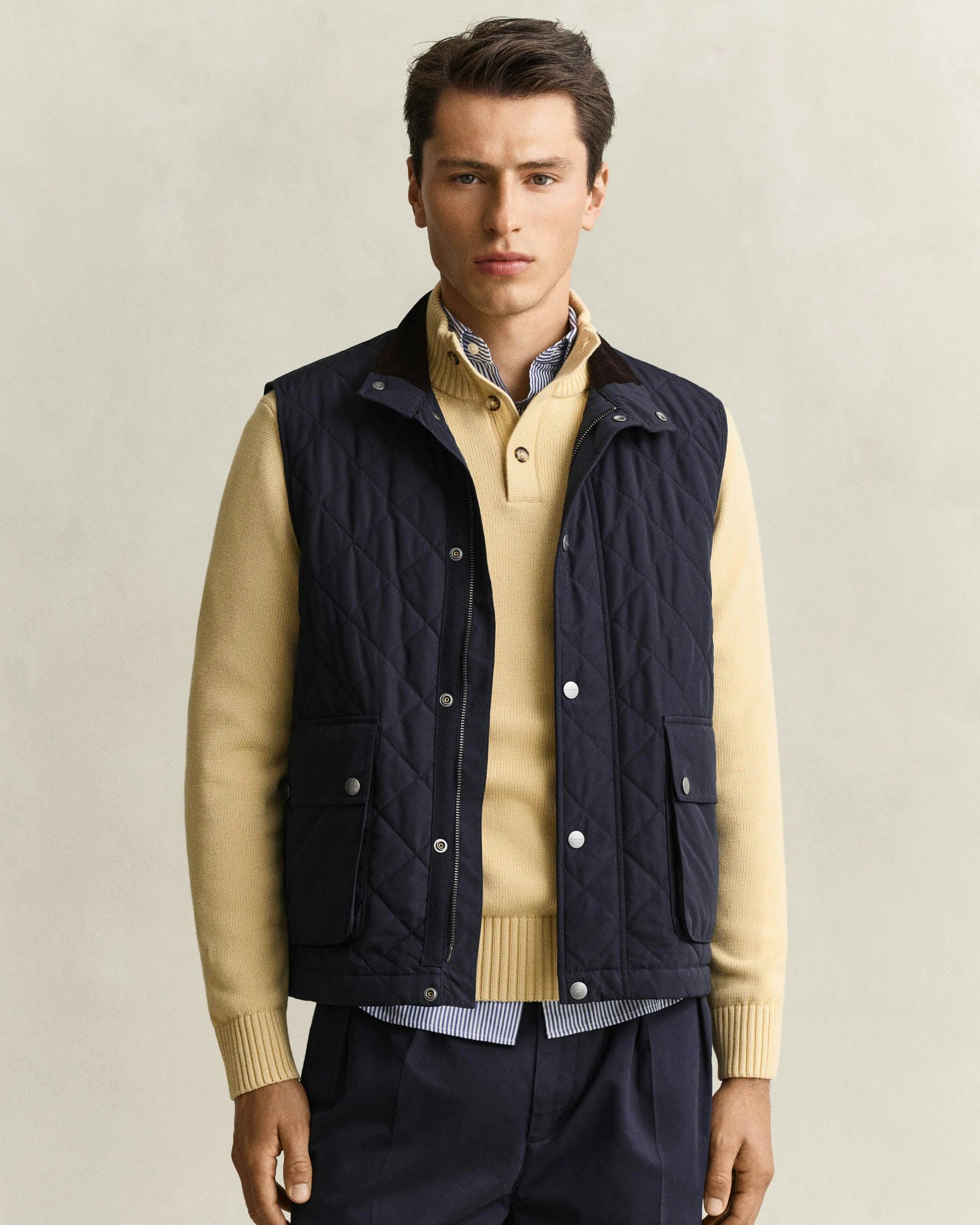 Gant Men's Navy Quilted Vest - 433 Evening Blue - Size 44/Regular - Image 4