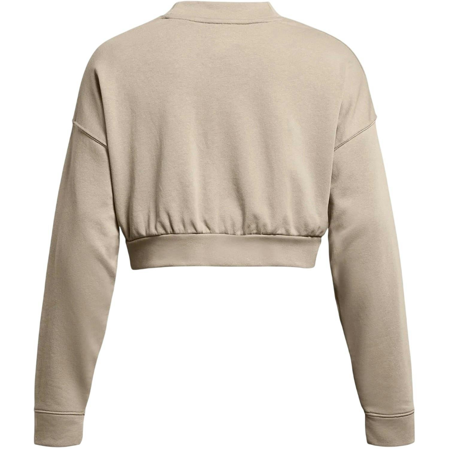 Under Armour Women's Brown / Rival Terrycloth Crew Neck Crop Sweatshirt - 12 Uk - 100% Mixed