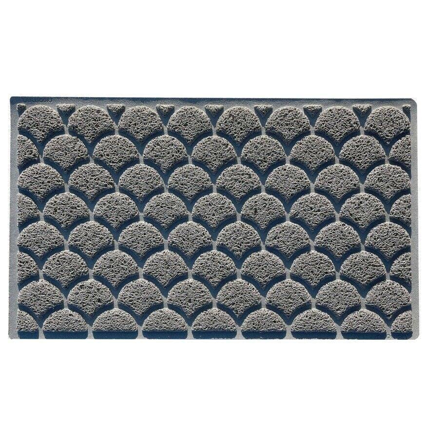 Rackhams Grey Outdoor Dirt-Trapper Easy-Clean Door Mat - Fan Pattern