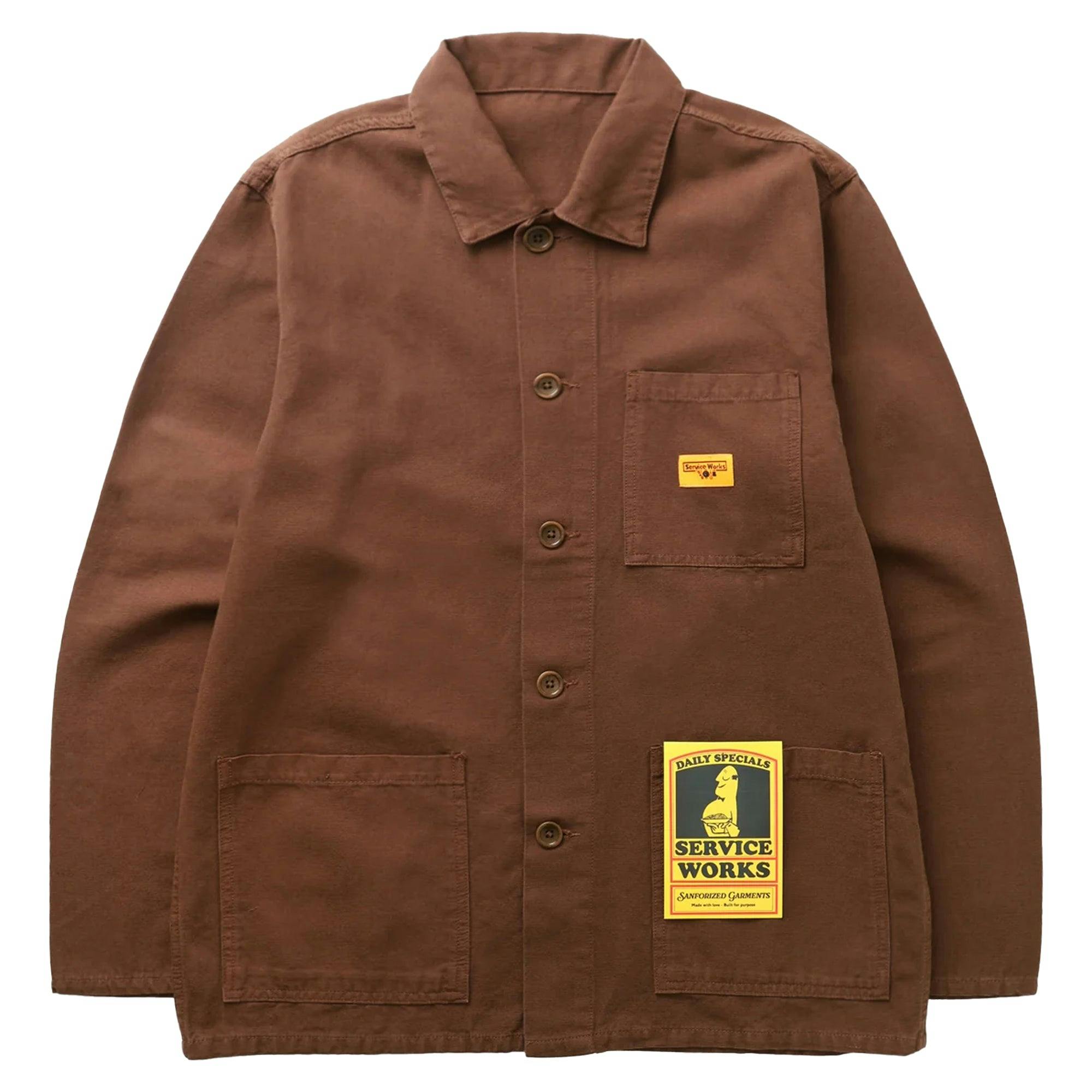 Service Works Brown Canvas Coverall Jacket - Small