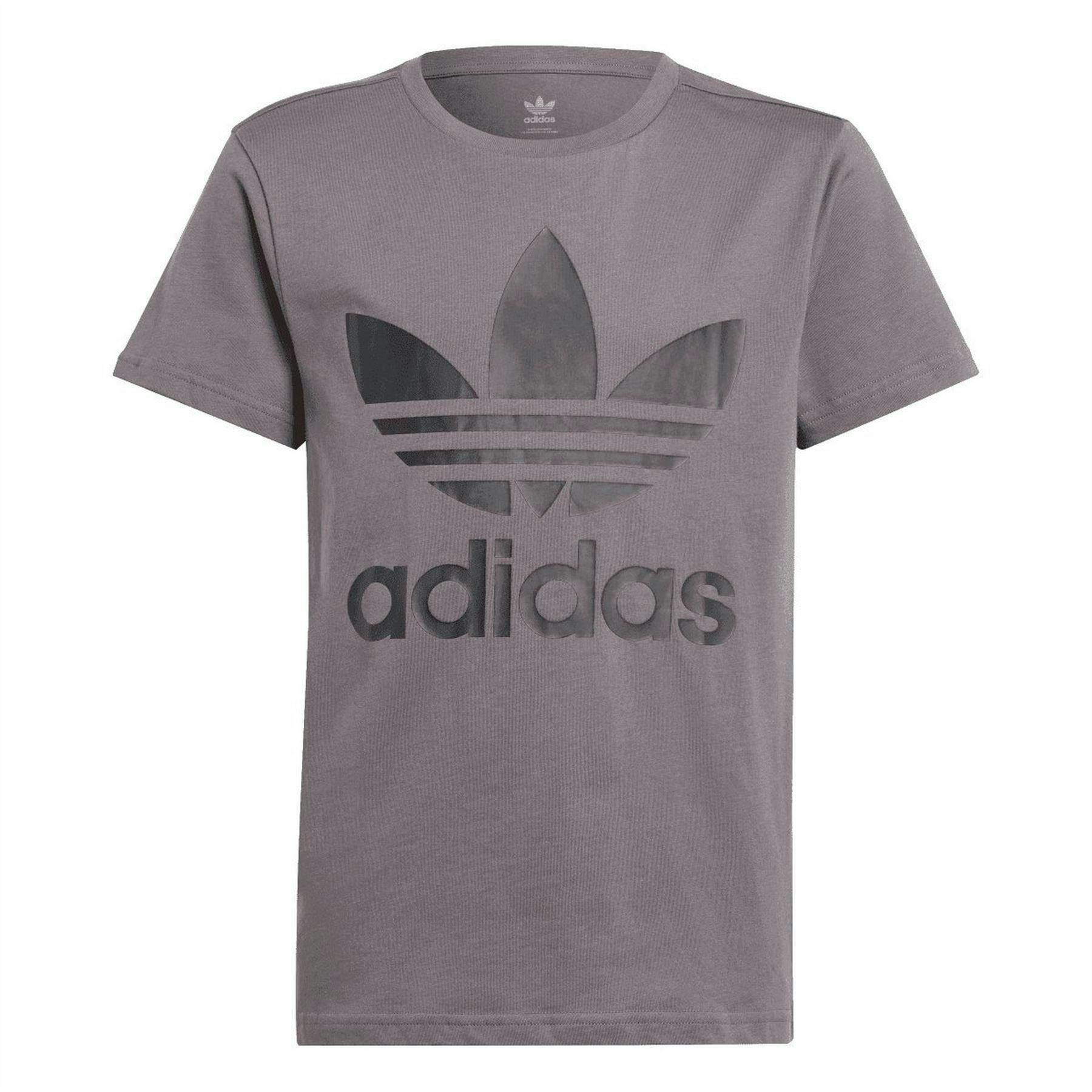 Adidas Grey Kids Originals Trefoil T-Shirt - 9-10 Years - 100% Cotton