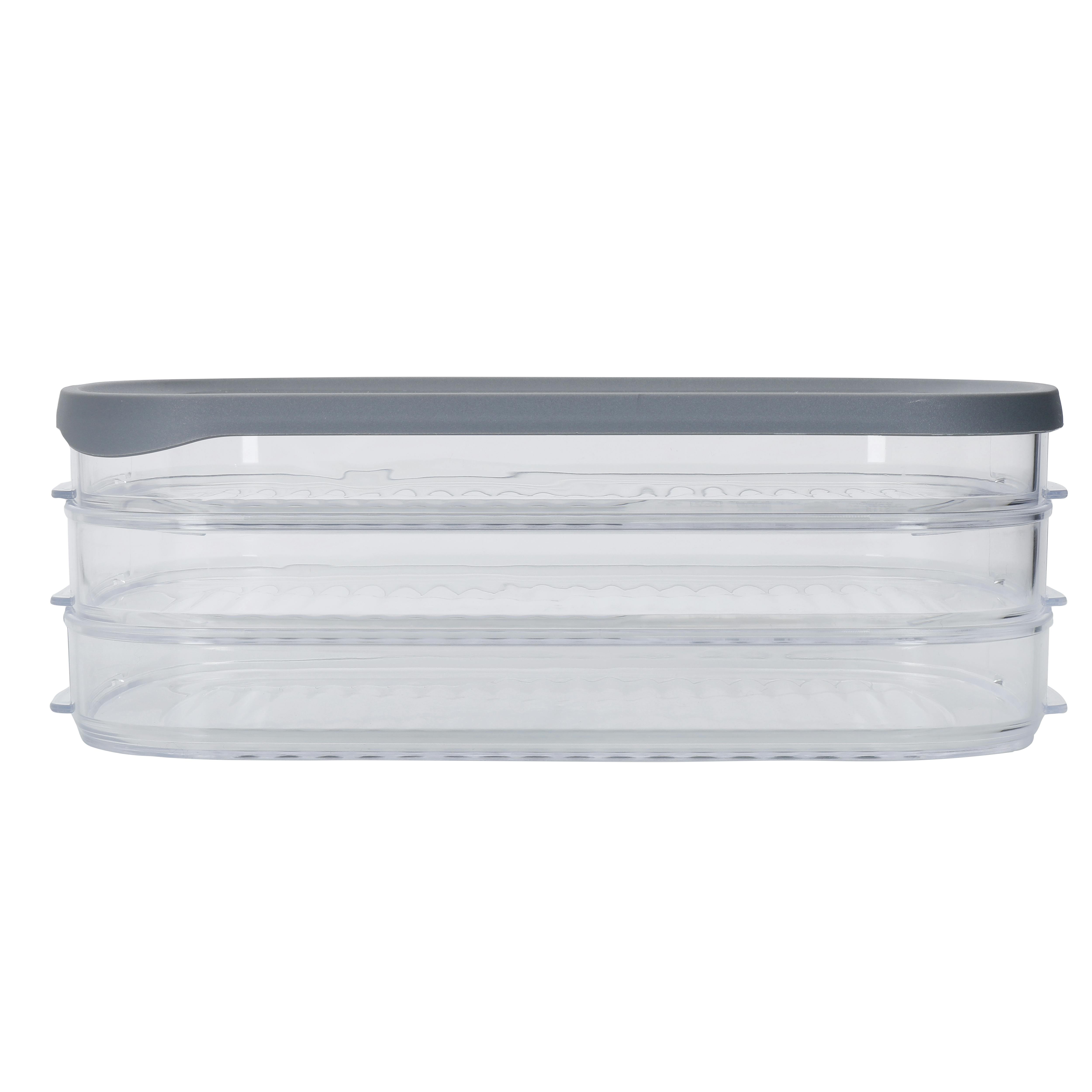 Rackhams Deli Food Storage Box With 3X Compartments - Clear - Plastic - Food Storage