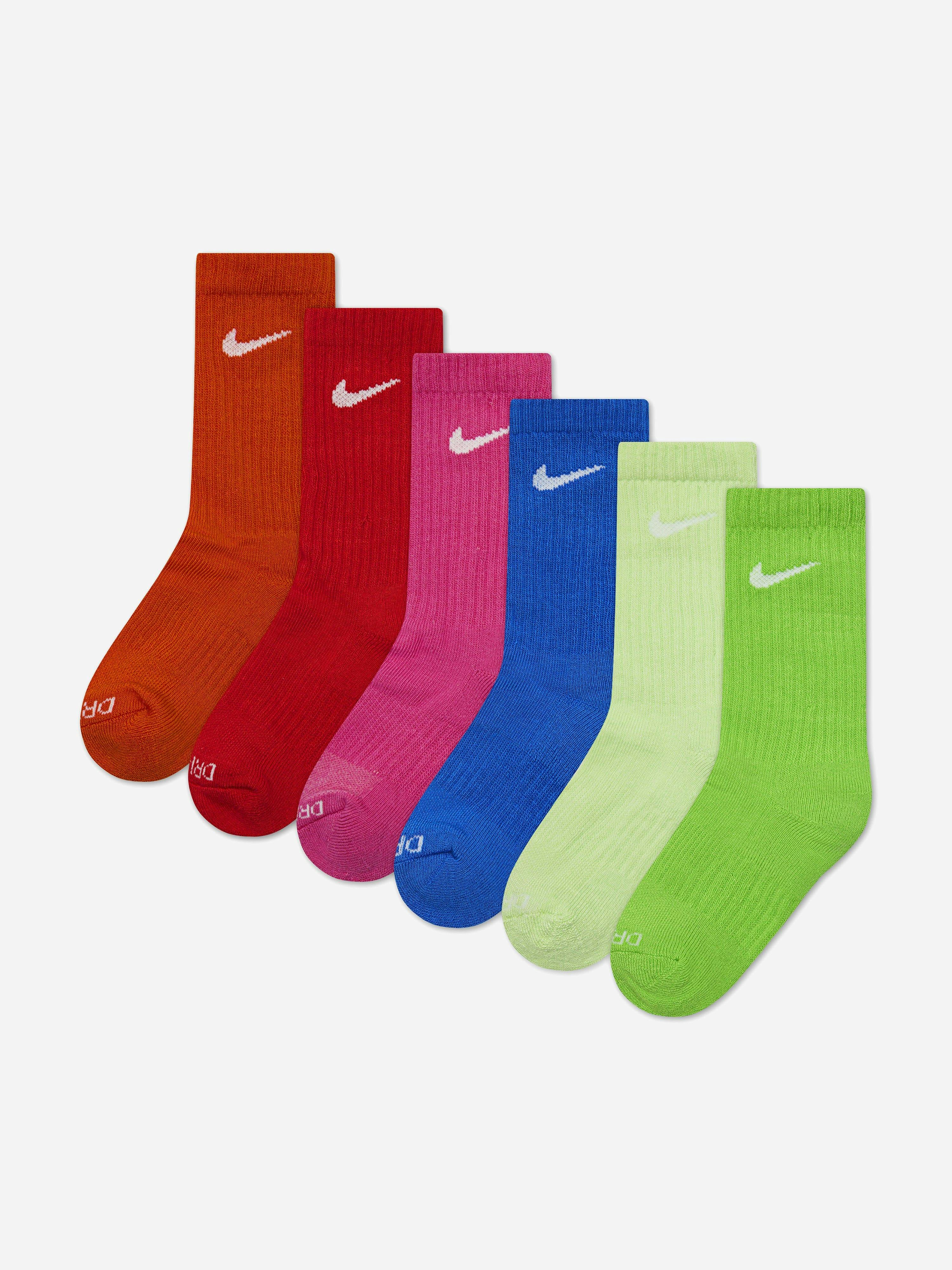 Nike Boys Df Performance Basic Crew Socks Set In Multicolour - Multicoloured - 4 - 5 Yrs
