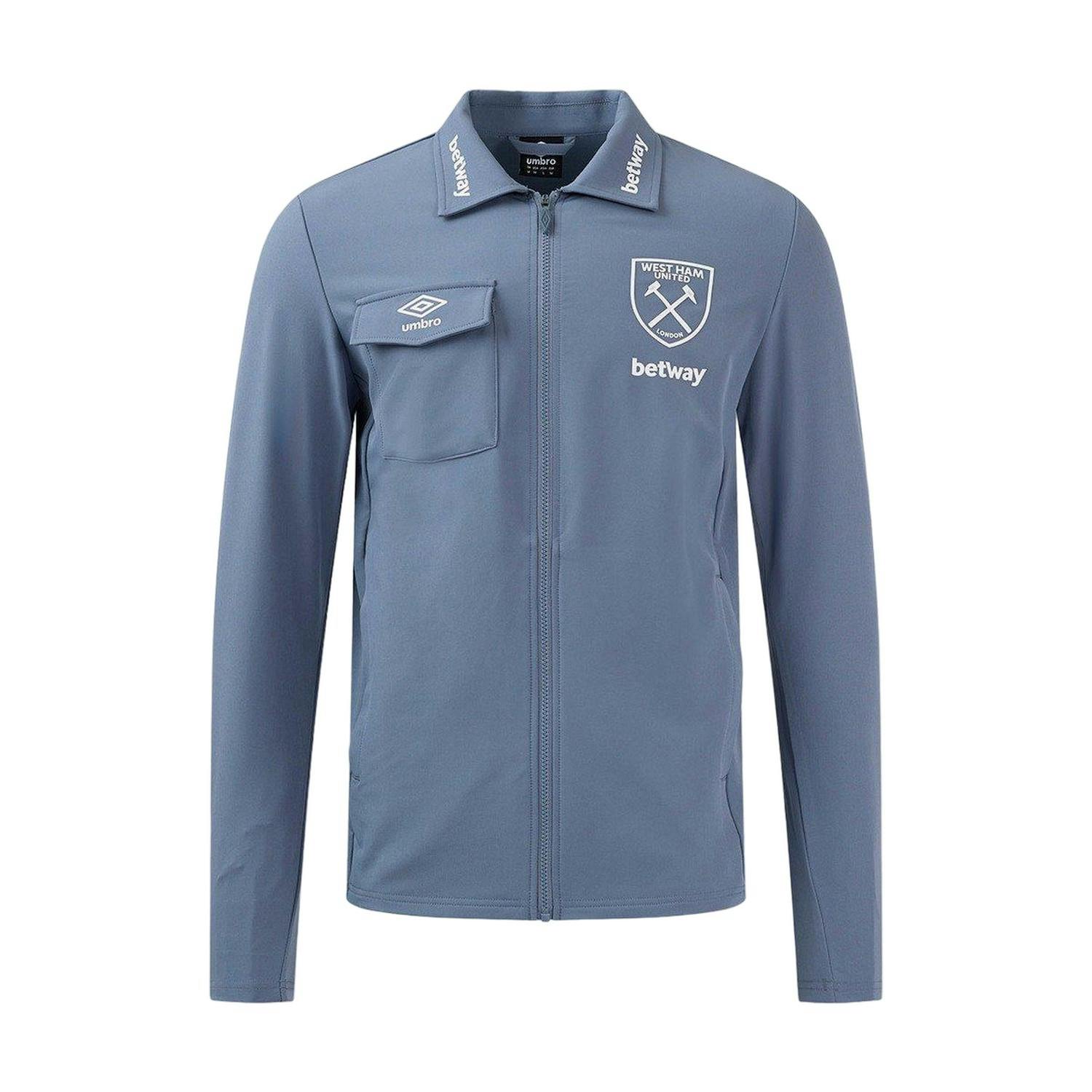 Umbro Men's 24/25 West Ham United Fc Presentation Jacket - Flint Stone - M - Flint Stone - 92% Polyester/8% Elastane