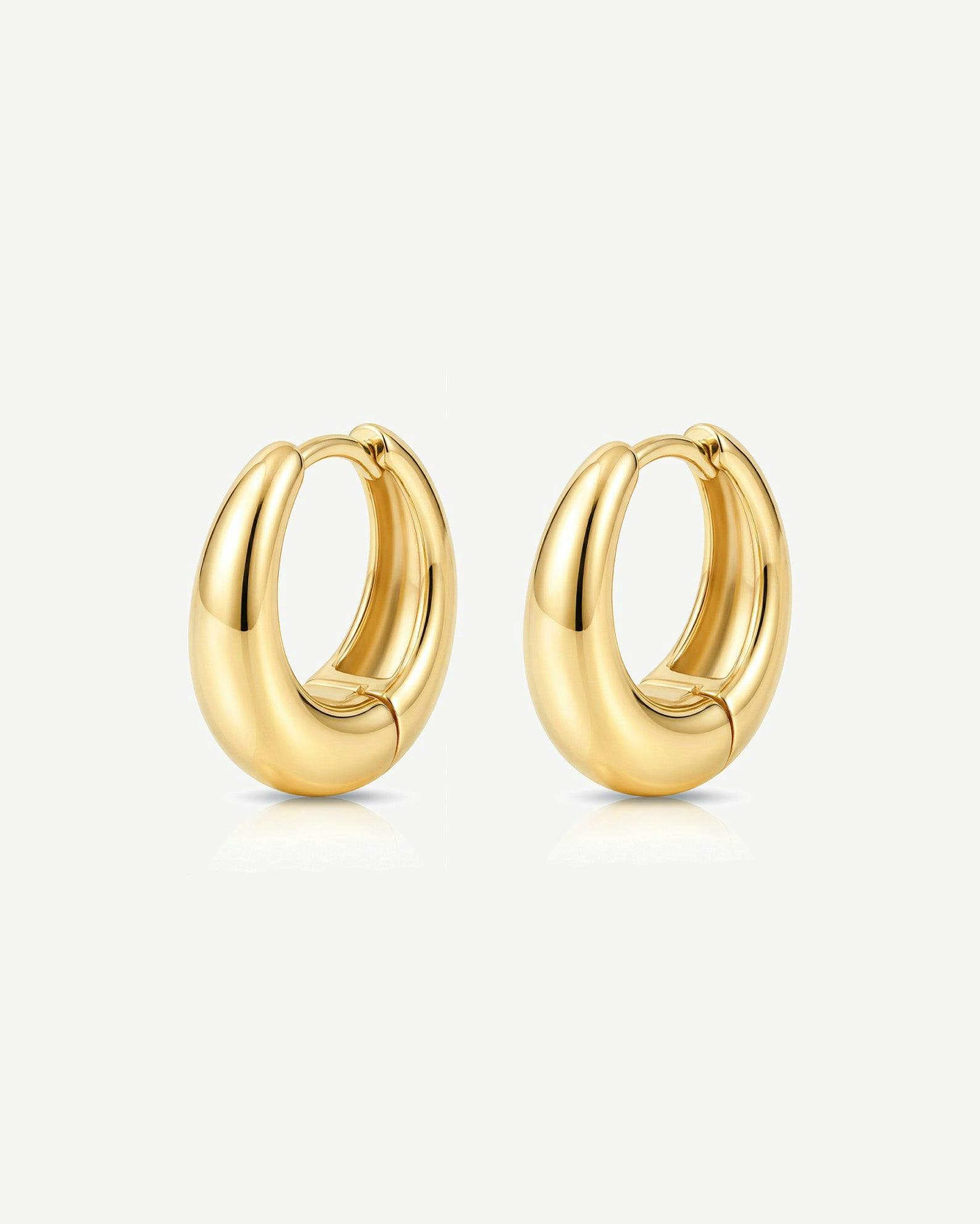 Muchv Gold/Silver Teardrop Huggie Hoop Earrings In 18K Or