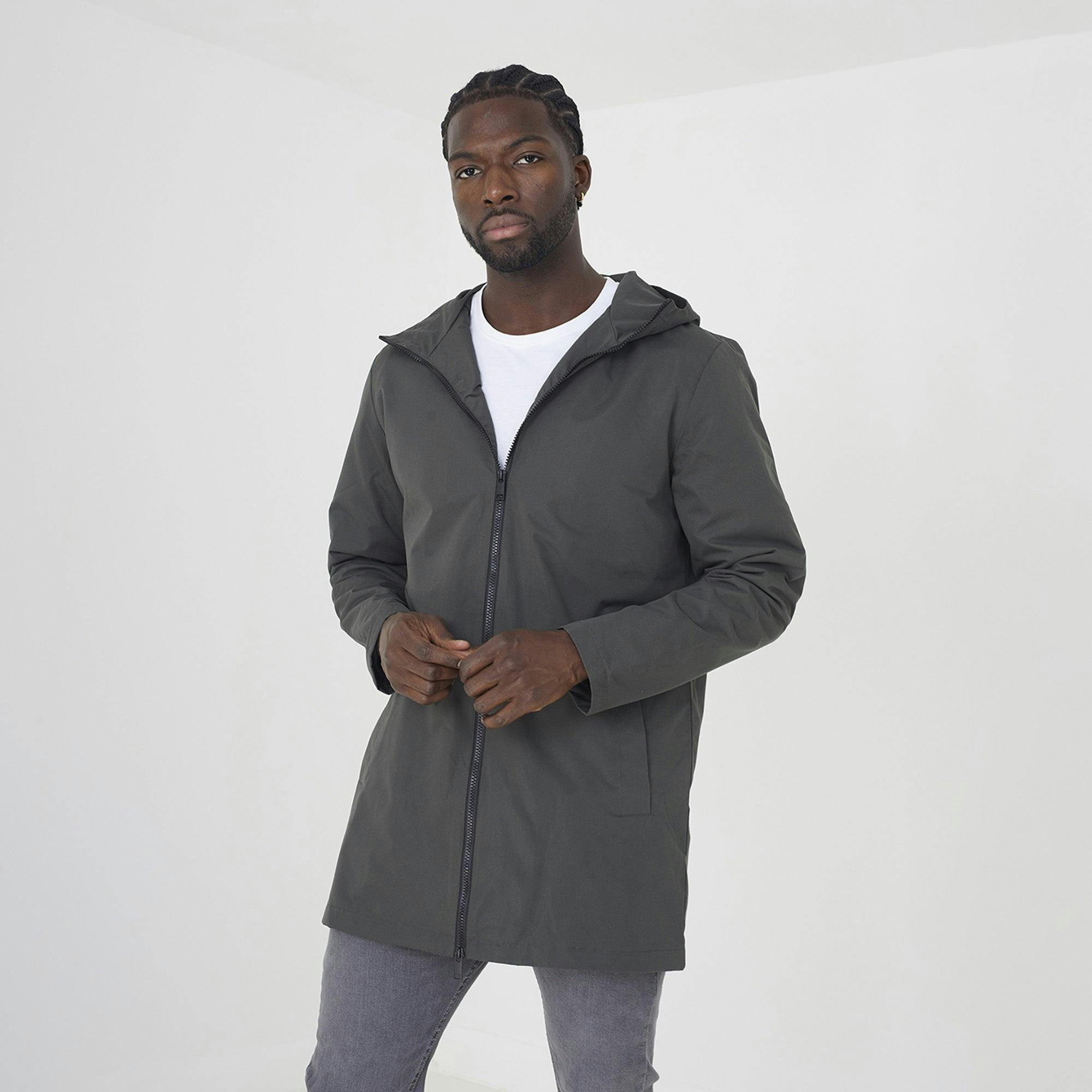 Brave Soul Zip Through Mac - Khaki - Khaki - Xl