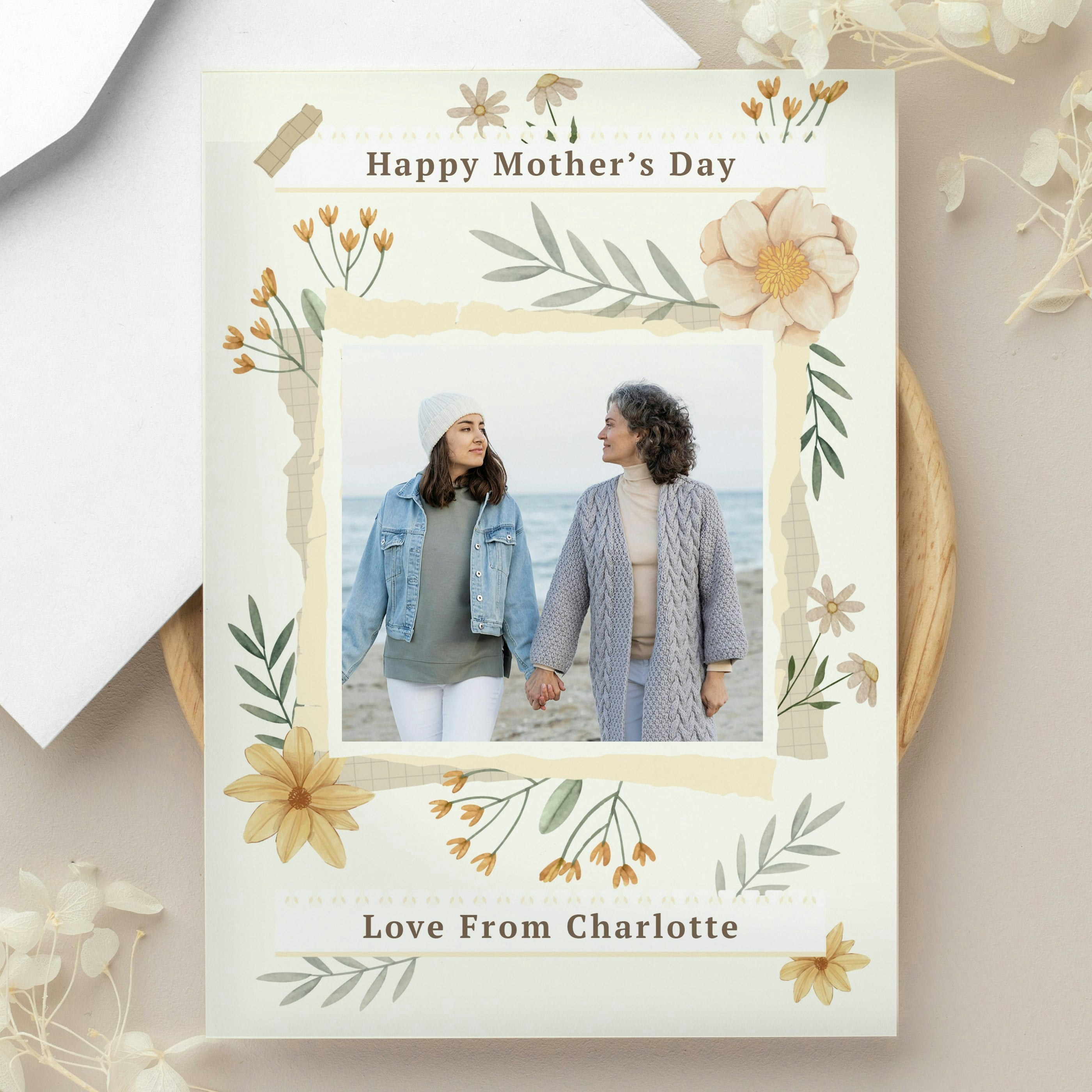 Personalised Memento Company Personalised Wild Flowers Photo Upload Card