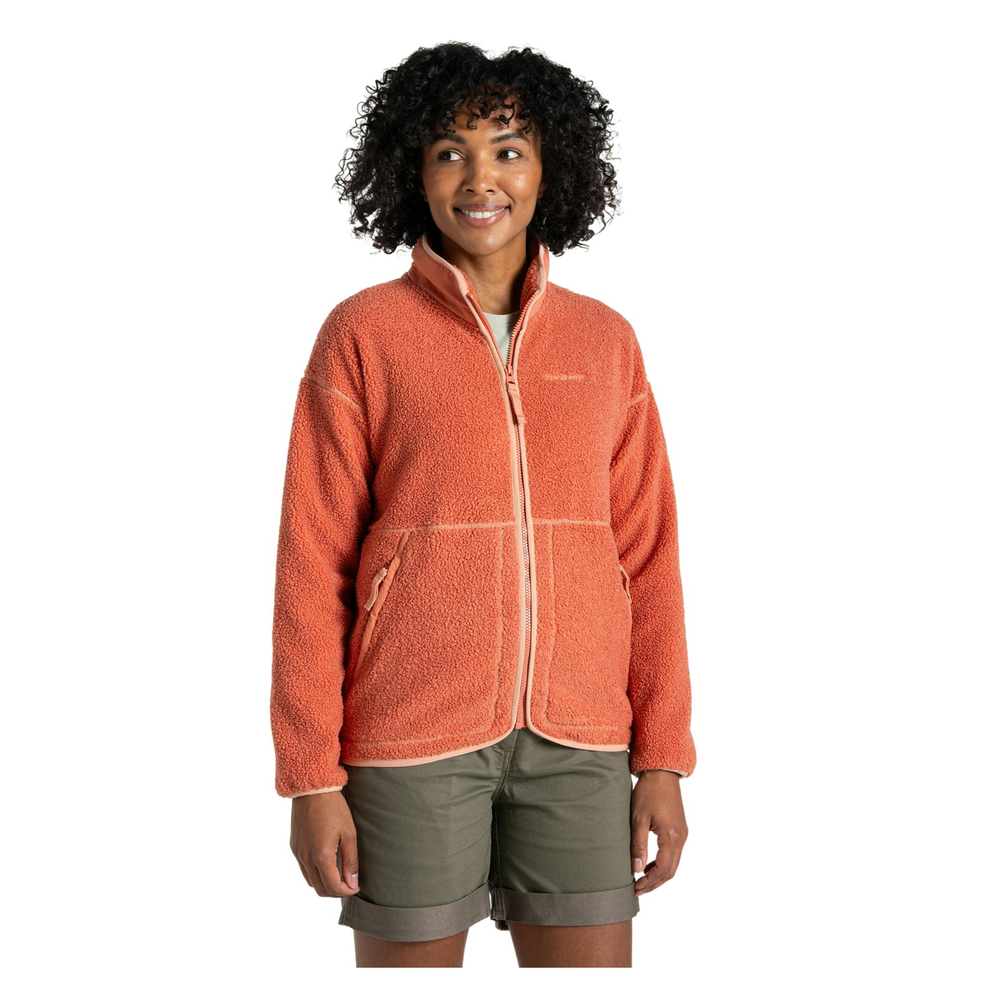 Craghoppers Women's Red National Trust Avens Full Zip Fleece Jacket - Sandstone - 14 Uk - Sandstone - 100% Recycled Polyester