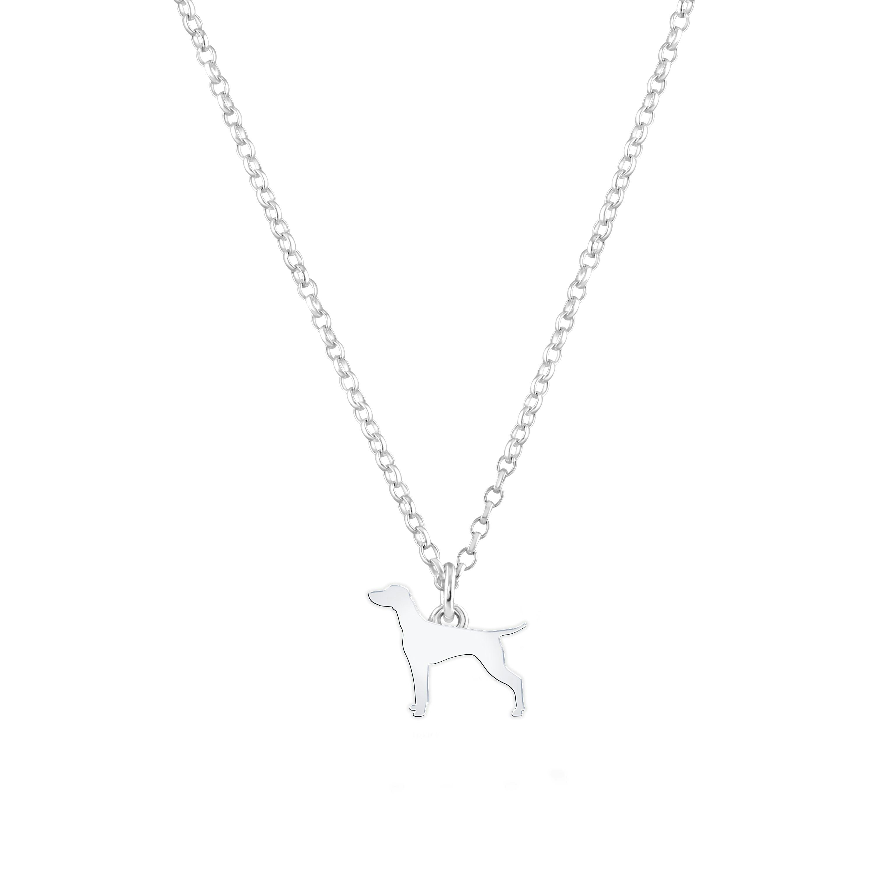 Mylee London Silver Vizsla Silhouette Necklace - Personalised - Yes