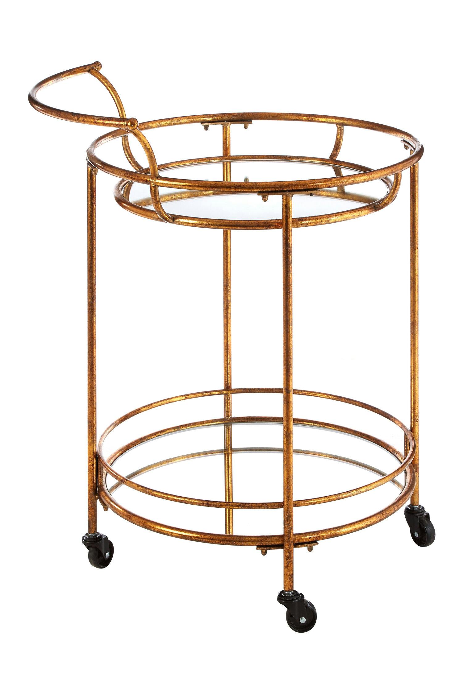 Rackhams Gold Hadley 2 Tier Finish Drinks Trolley
