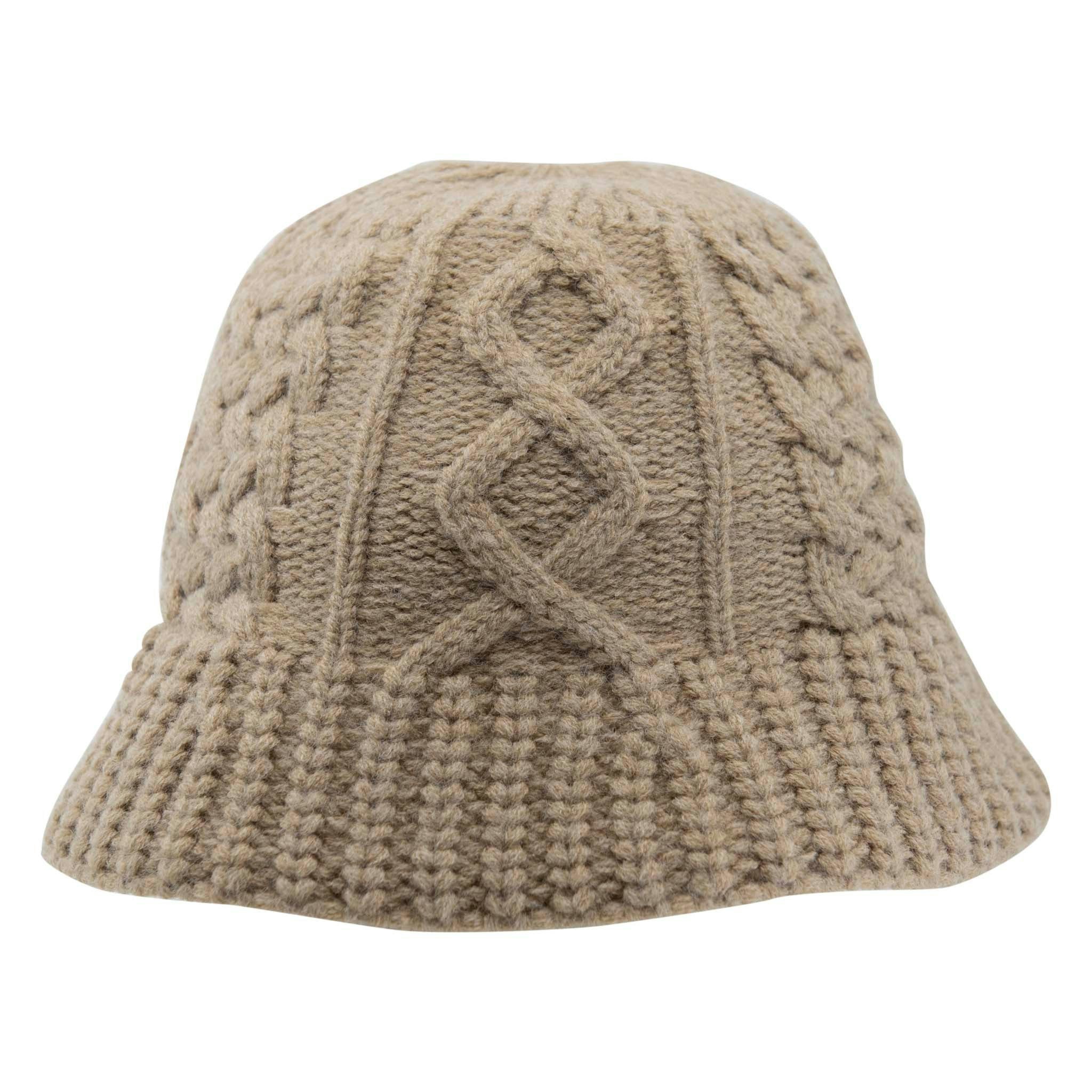 Aran Traditions Aran Knitted Bucket Hat - Pebble