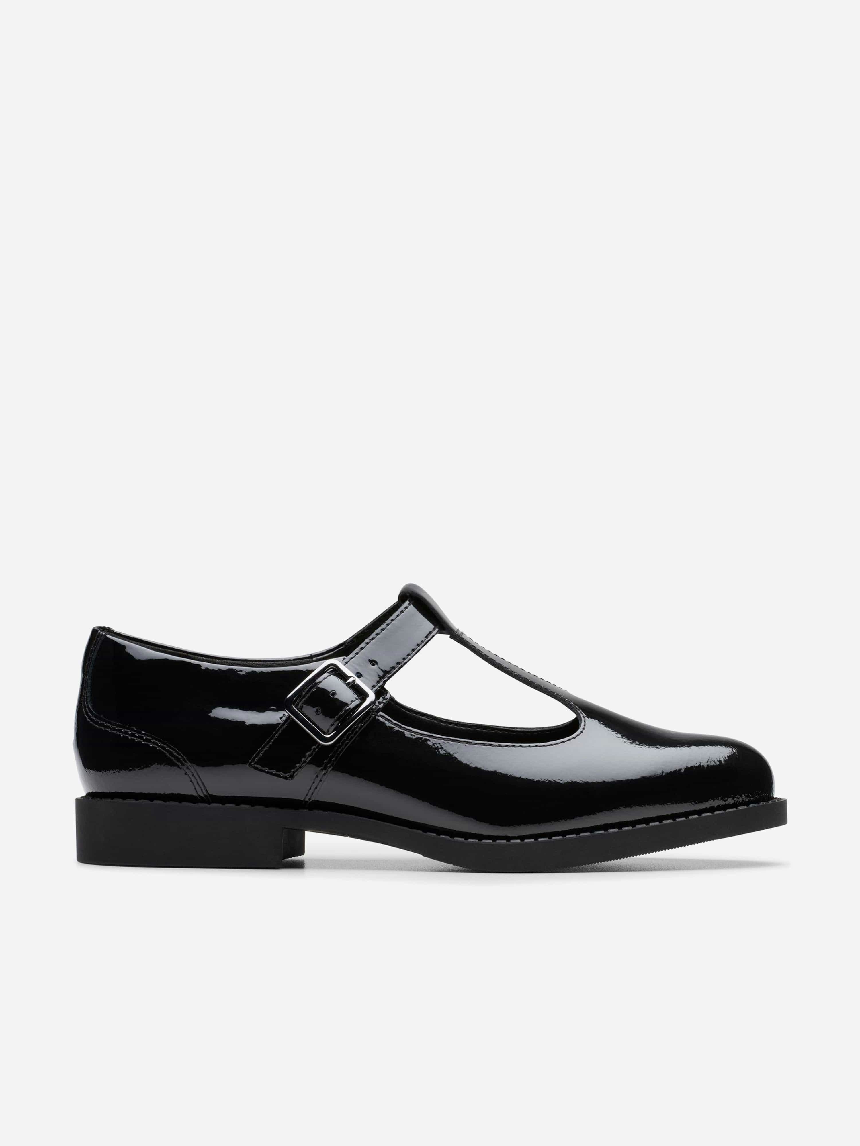 Clarks Girls Black Patent Leather Tapa Hope Shoes In - Eu 38 Uk 5
