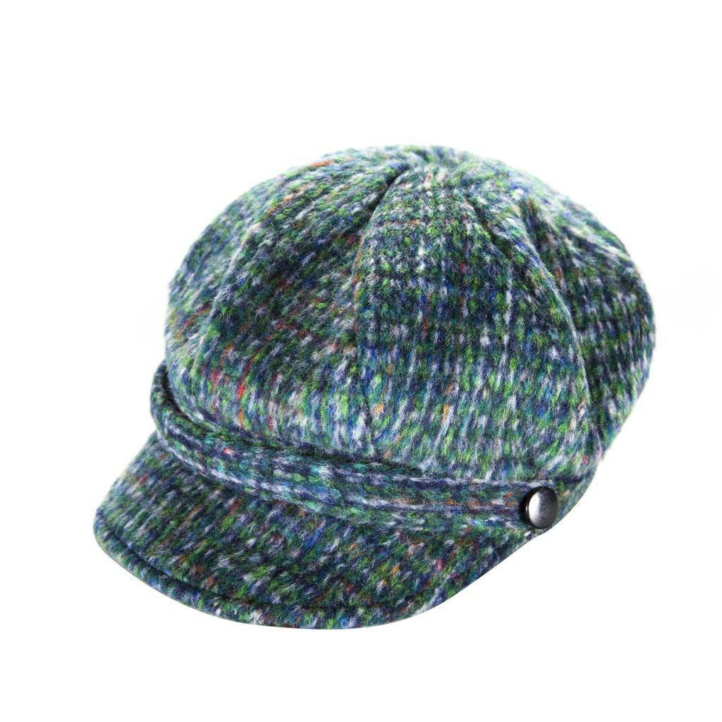 Heritage Traditions Blue Brushed Tweed Newsboy Cap - Brushed