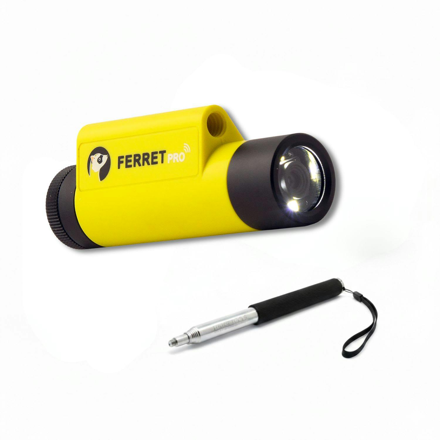 Ferret White Pro Wireless Inspection Camera & Cable Pulling Tool Kit With 47” Compact Anti-Twist Extension Rod For Electricians & Hvac
