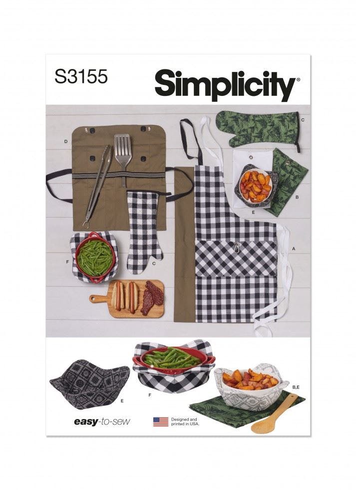 Simplicity Sewing Pattern 3155, Aprons, Accessories Os (One Size) - Easy - Os (One Size)