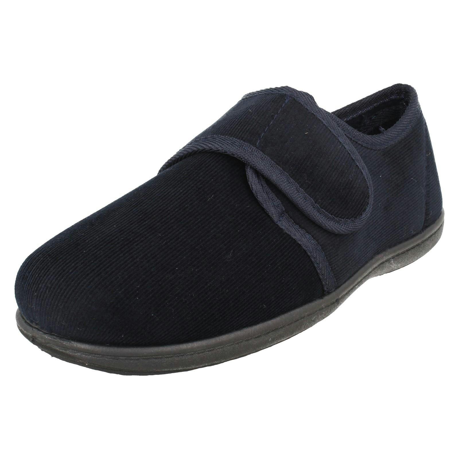 Padders Men's Hook & Loop Slippers James - Navy Thin Code - Uk 10
