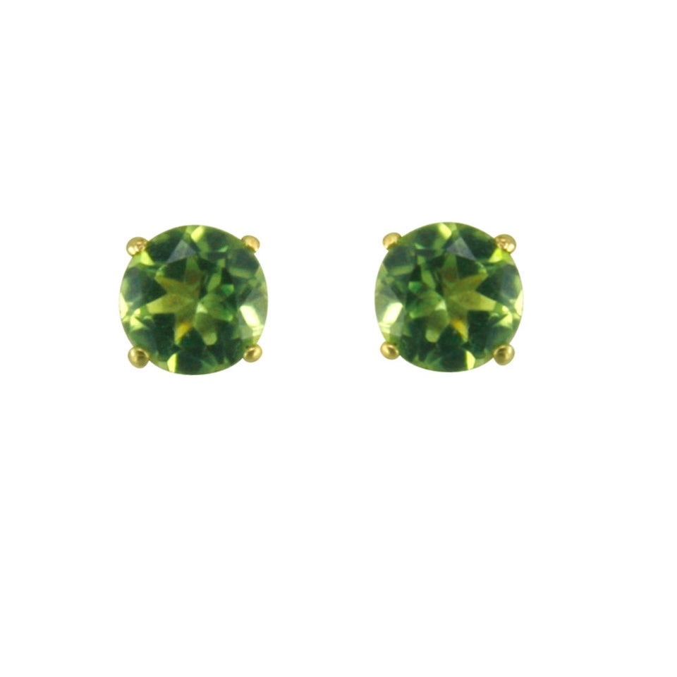 Spero London Gold 9Ct Solid Peridot Stud Earrings