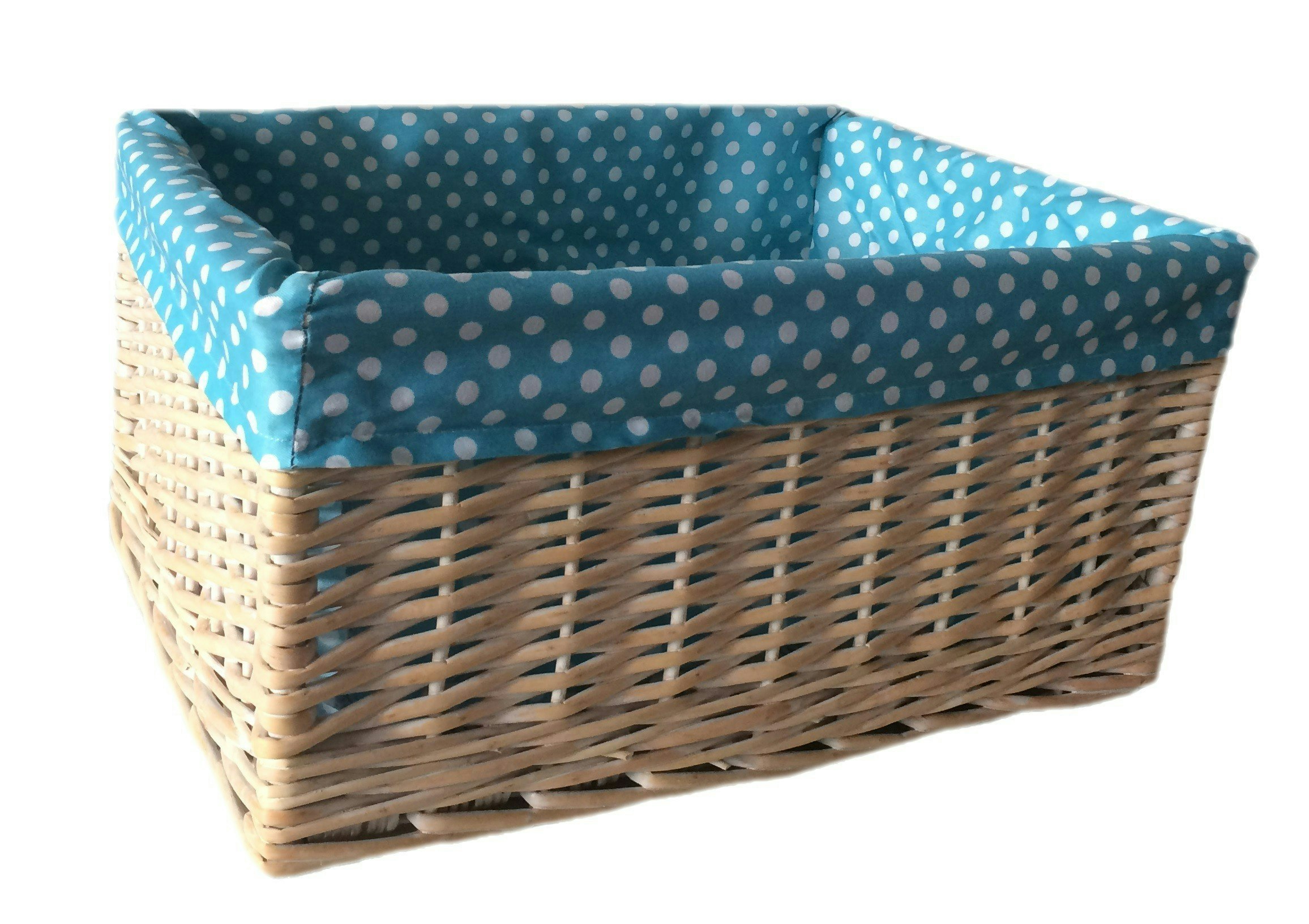 Red Hamper Red/Blue Hamper Spotty Lined Wicker Storage Basket - Extra Large