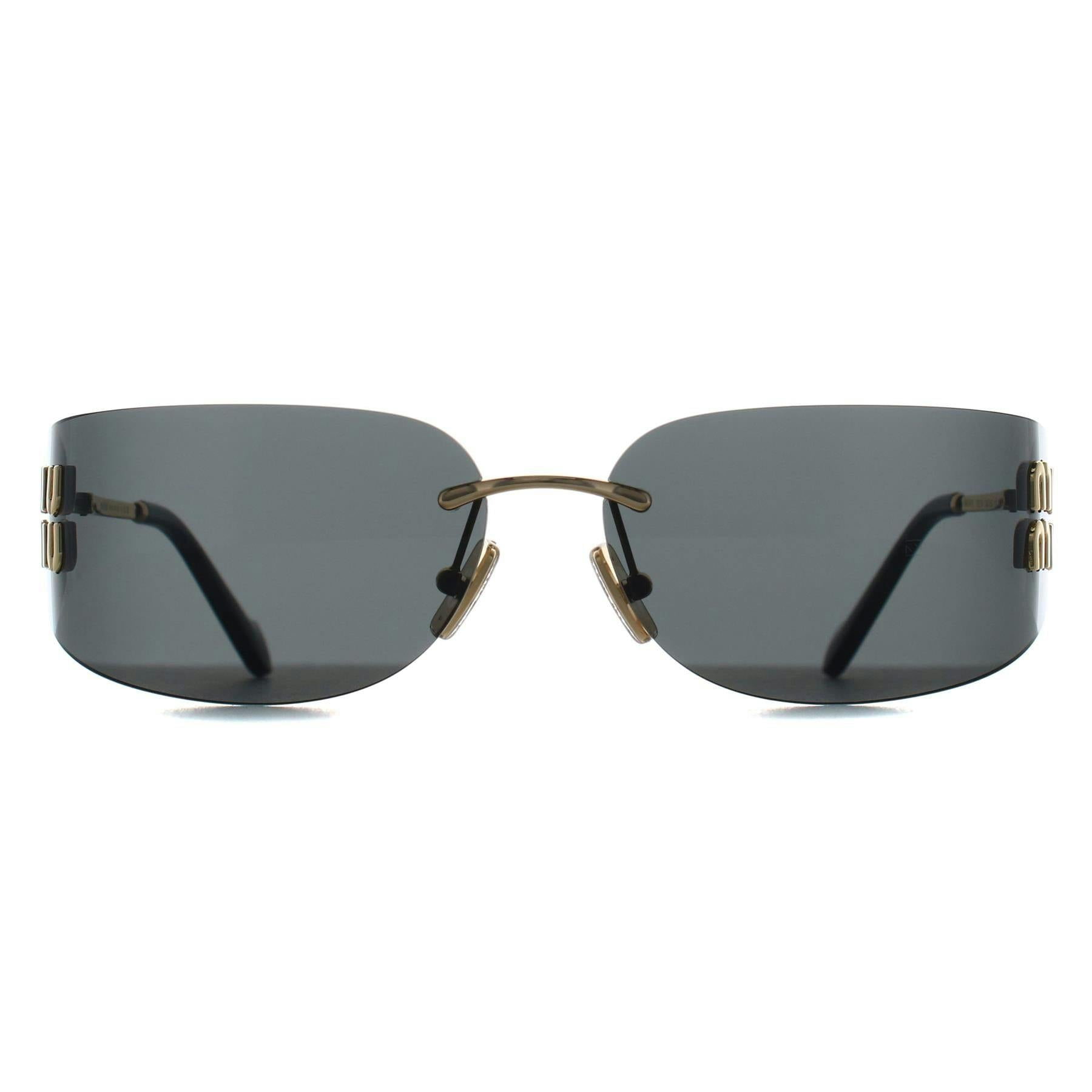 Miu Miu Women's Gold Rectangle Dark Grey Mua51s - Image 9