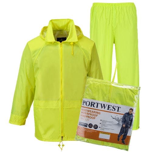 Portwest Yellow Essentials Waterproof Rainsuit - Xxl