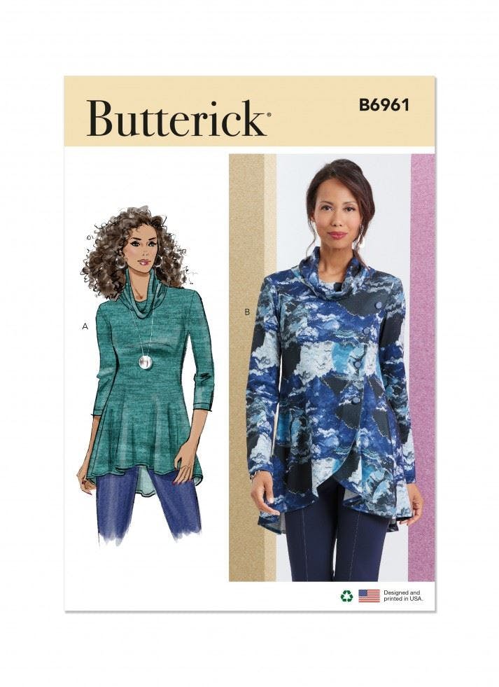 Butterick Women's Sewing Pattern 6961, Tops For D5 (4-6-8-10-12) - Easy - P5 (12-14-16-18-20)