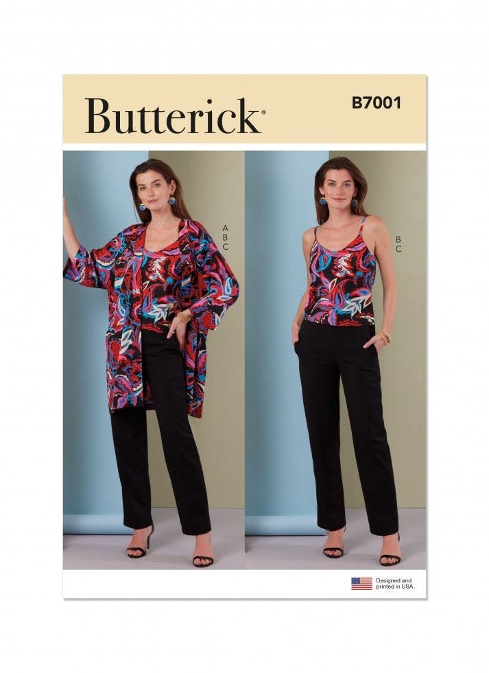 Butterick Women's Sewing Pattern 7001, Jackets, Robes, Tops, Trousers For H5 (6-8-10-12-14) - Easy - U5 (16-18-20-22-24)