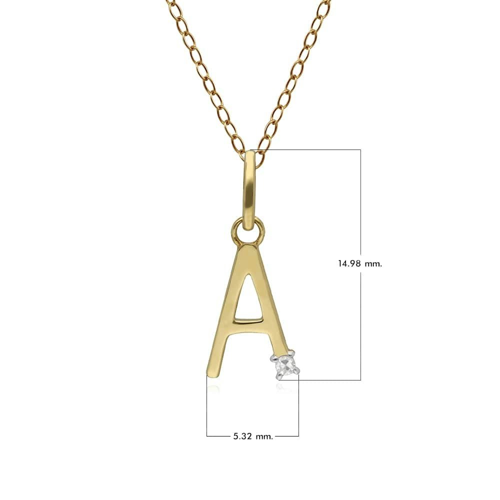 Gemondo Yellow/Gold Initial Diamond Letter Necklace In 9Ct - A