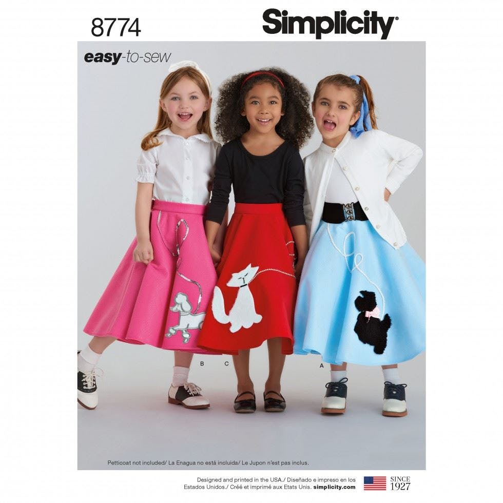 Simplicity Sewing Pattern 8774, Skirts For Kids, Hh (3-4-5-6) - Easy - Hh (3-4-5-6)