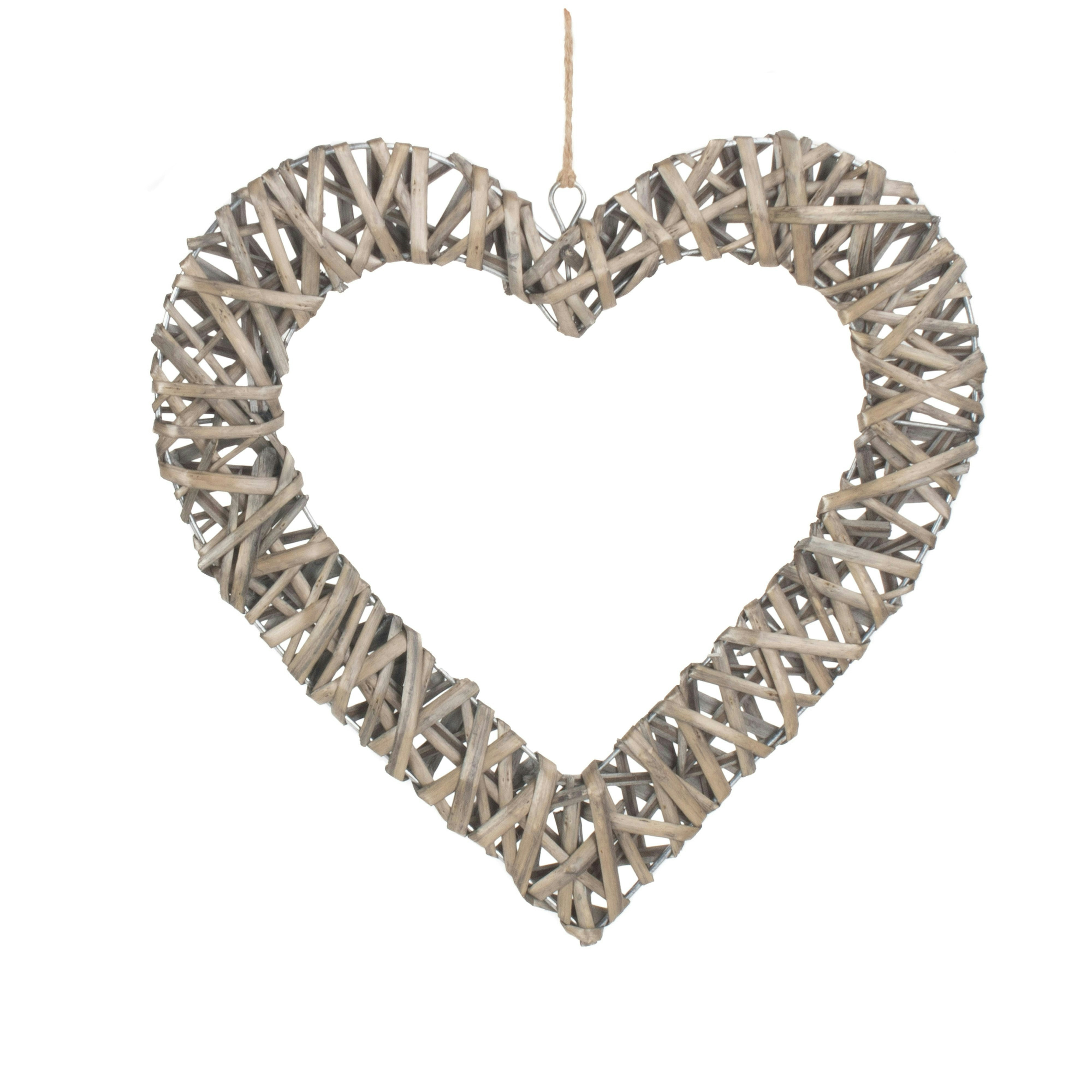 Red Hamper Flat Open Wicker Heart - Large