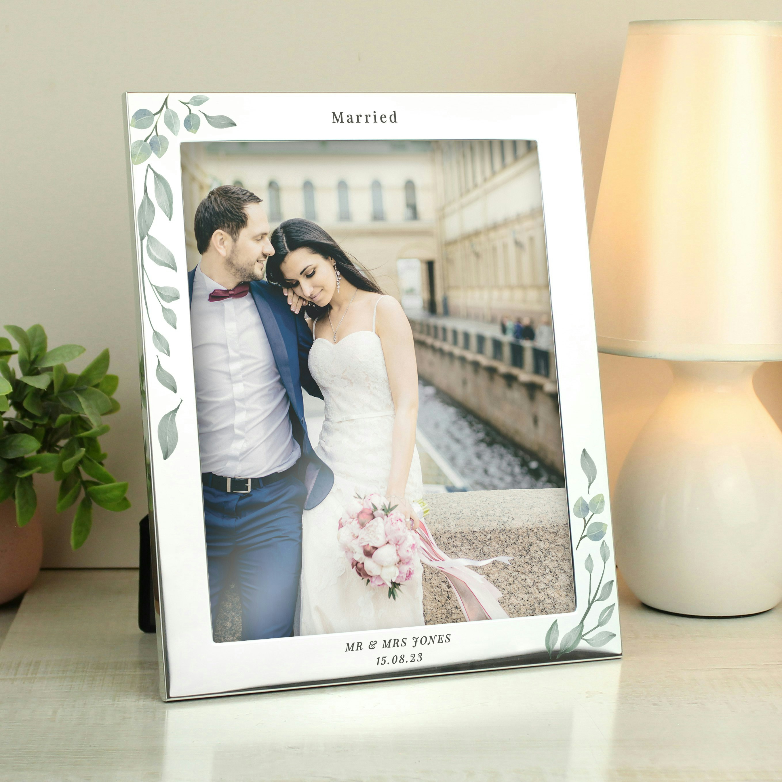 Rackhams Silver Personalised Wedding 10X8 Photo Frame