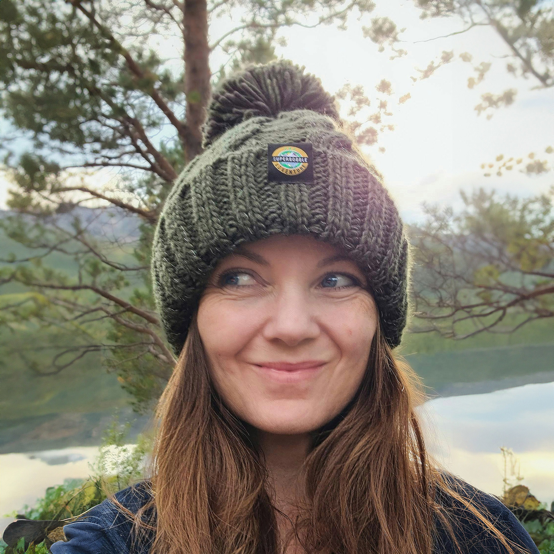 Superbobble Unisex Cable Knit Beanie Bobble Hat - Greenland