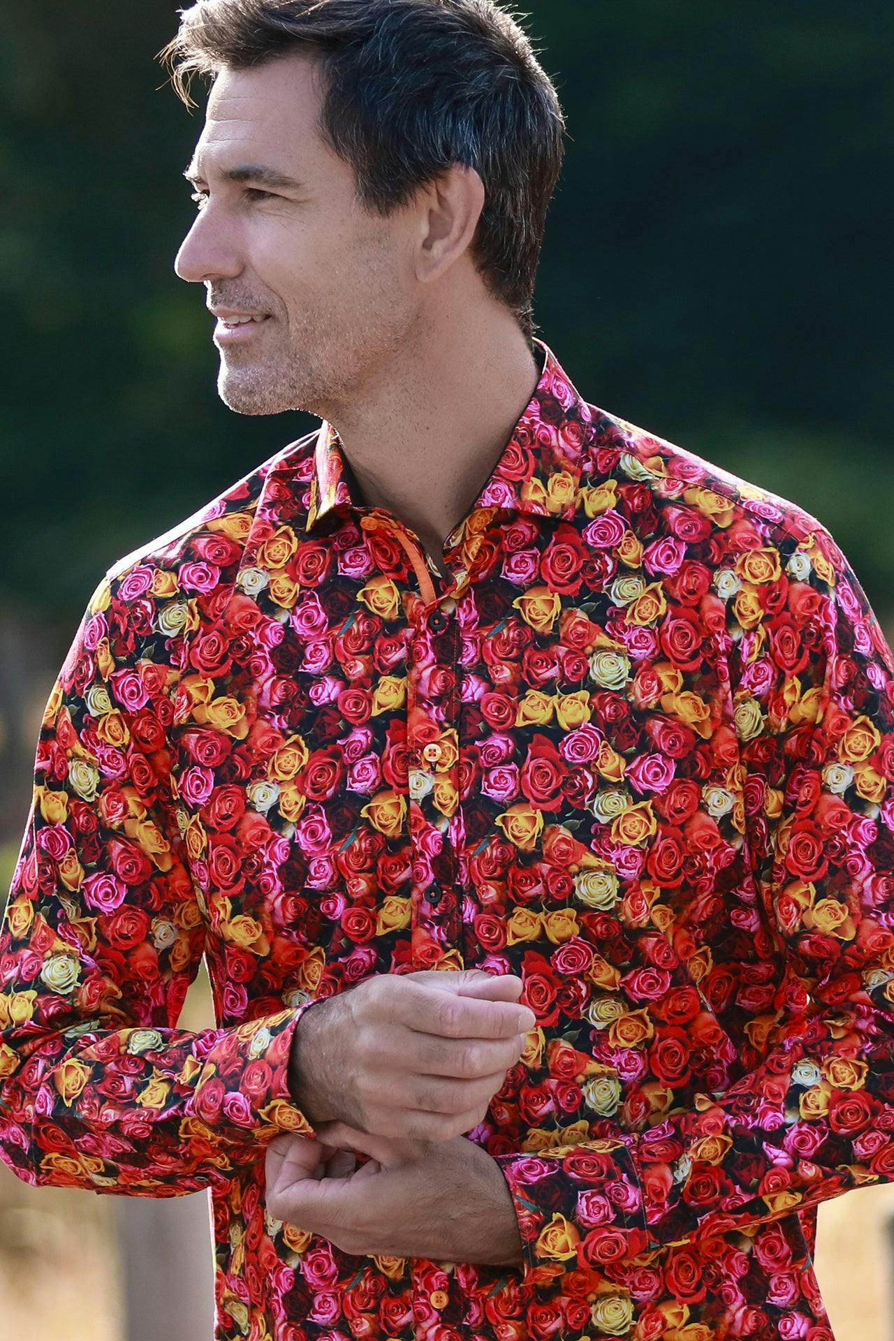 Claudio Lugli Men's Multicolour Midnight Rose Print Shirt - Image 2